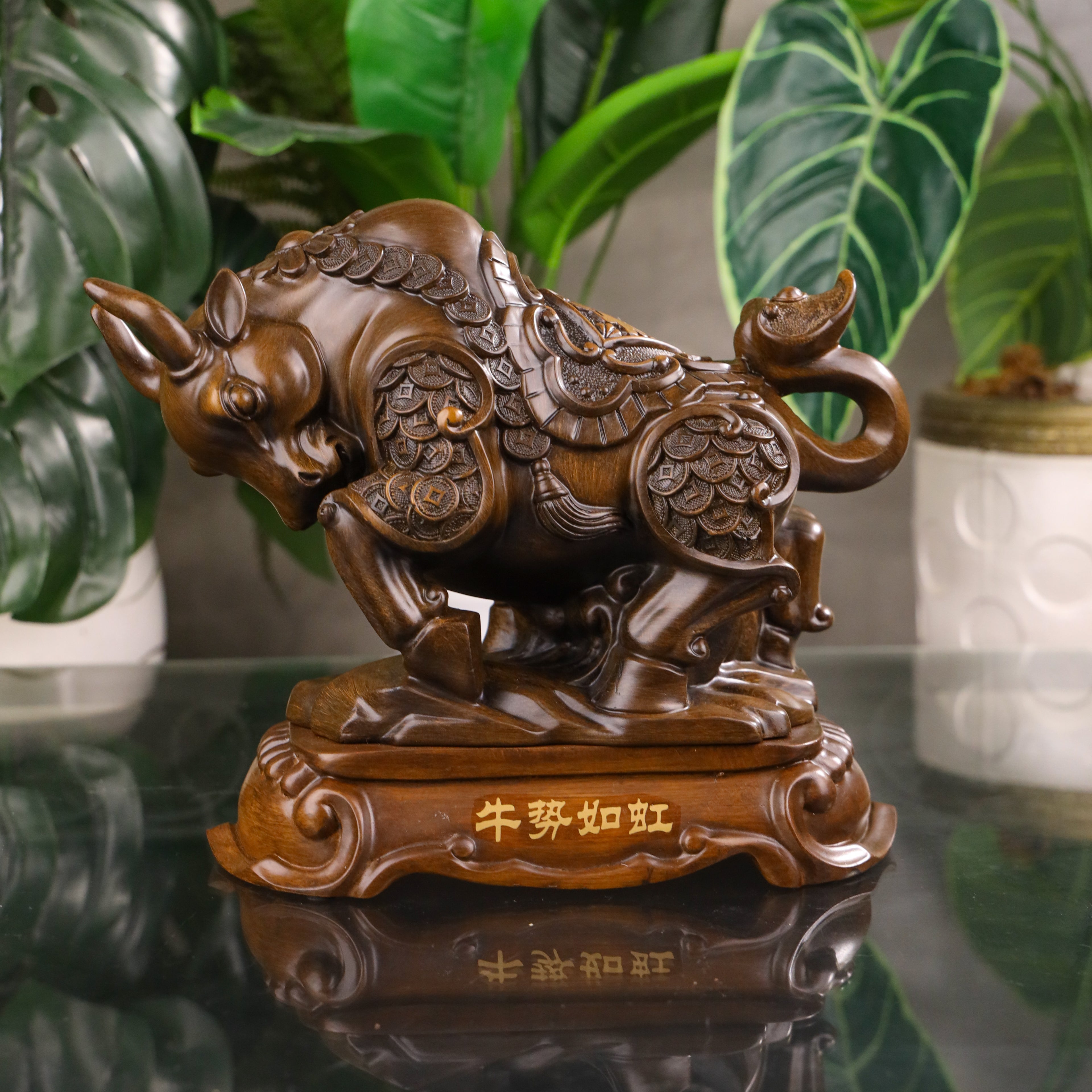 Wood Ox of Hard Work and Reward 27cm