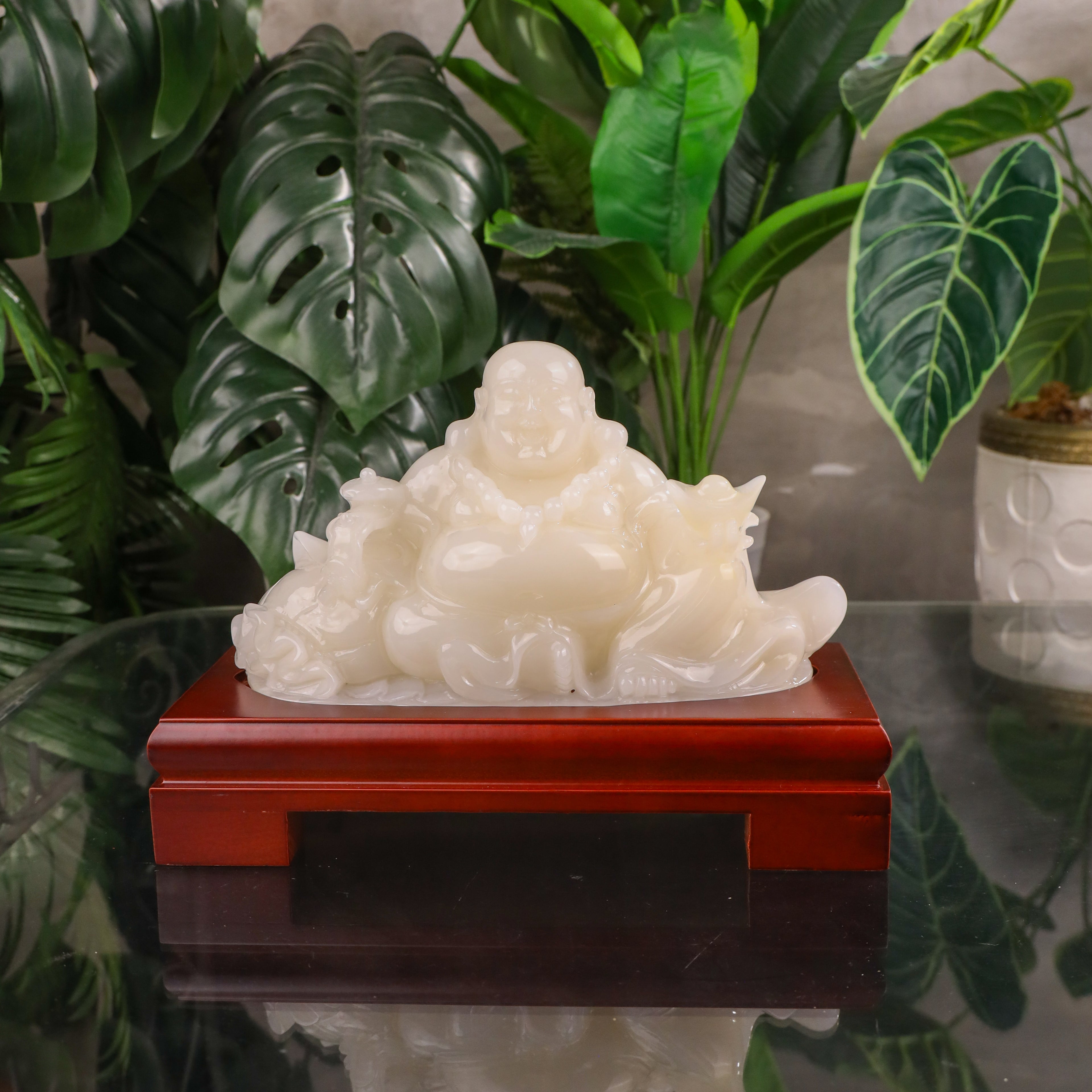 "Bring Endless Happiness" - Jade Laughing Buddha 33cm