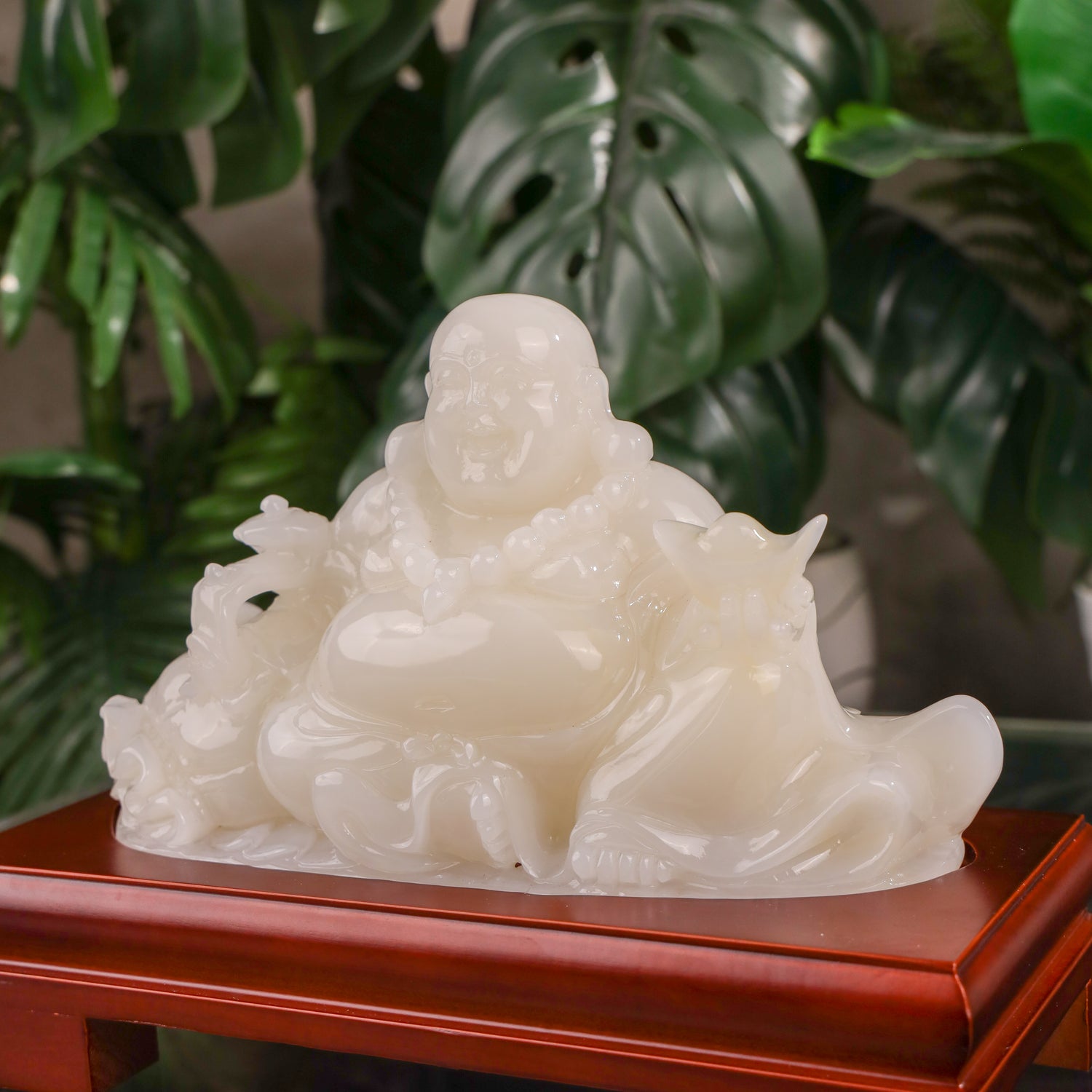 "Bring Endless Happiness" - Jade Laughing Buddha 33cm