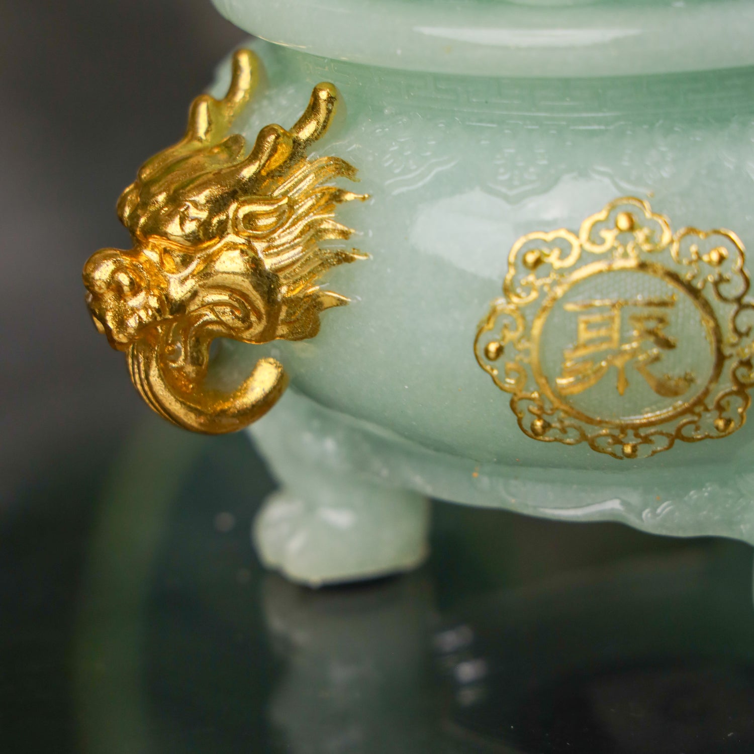 Elegant Jade Wealth Bowl of Abundance 17cm