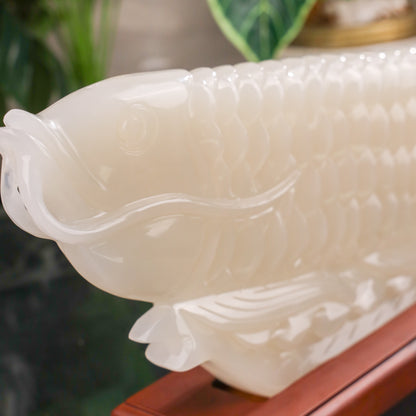 "Strengthen Business Luck" - Jade Arowana 62cm