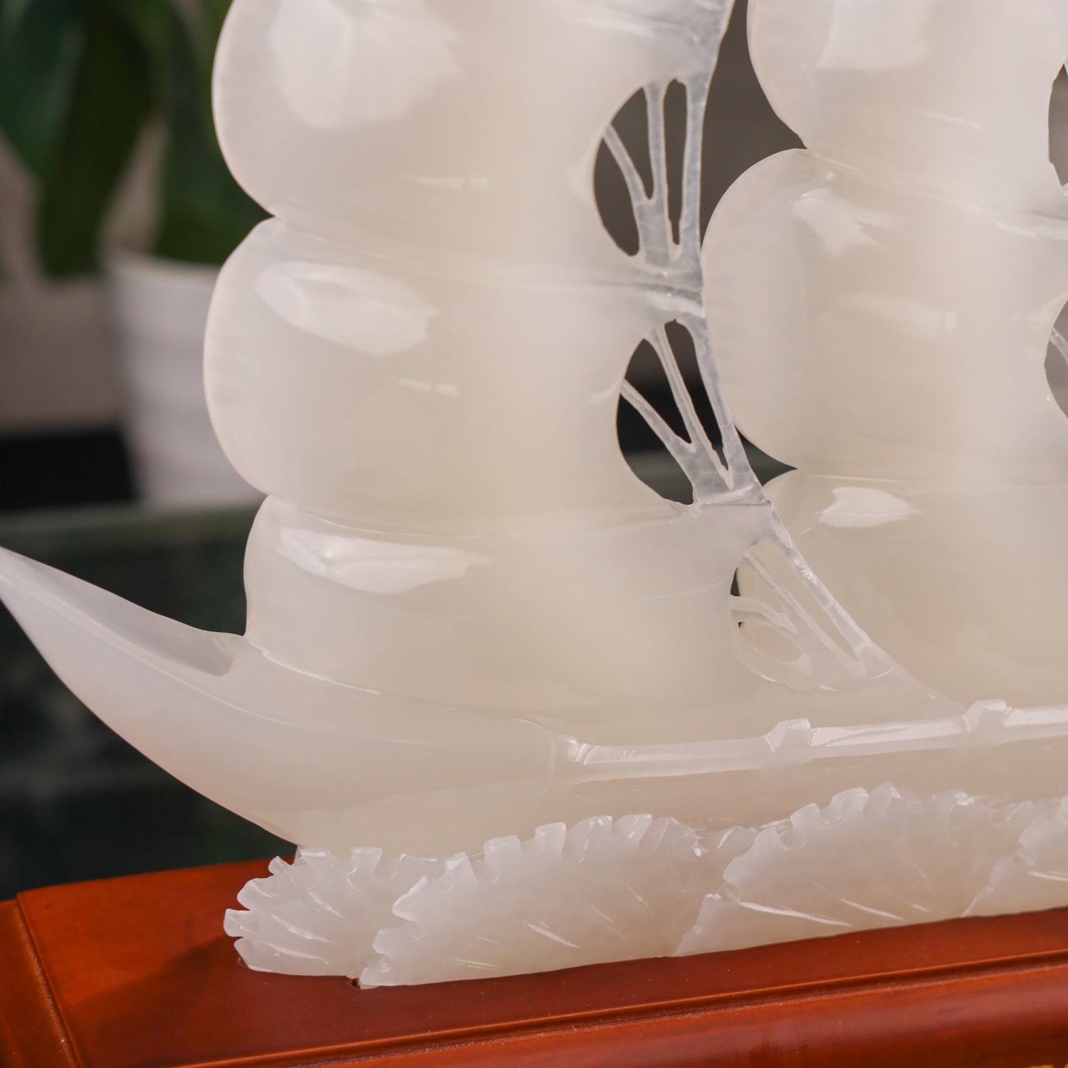 "Secure Smooth Success" - Jade Wealth Ship 41cm