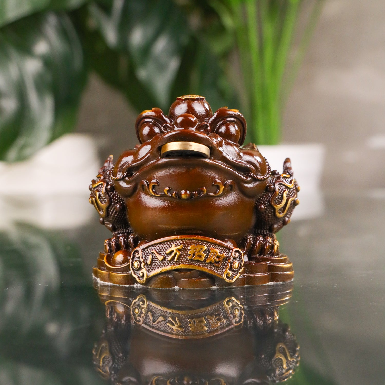 Wealth of the Earth - Brass Money Frog 11cm