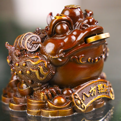 Wealth of the Earth - Brass Money Frog 11cm