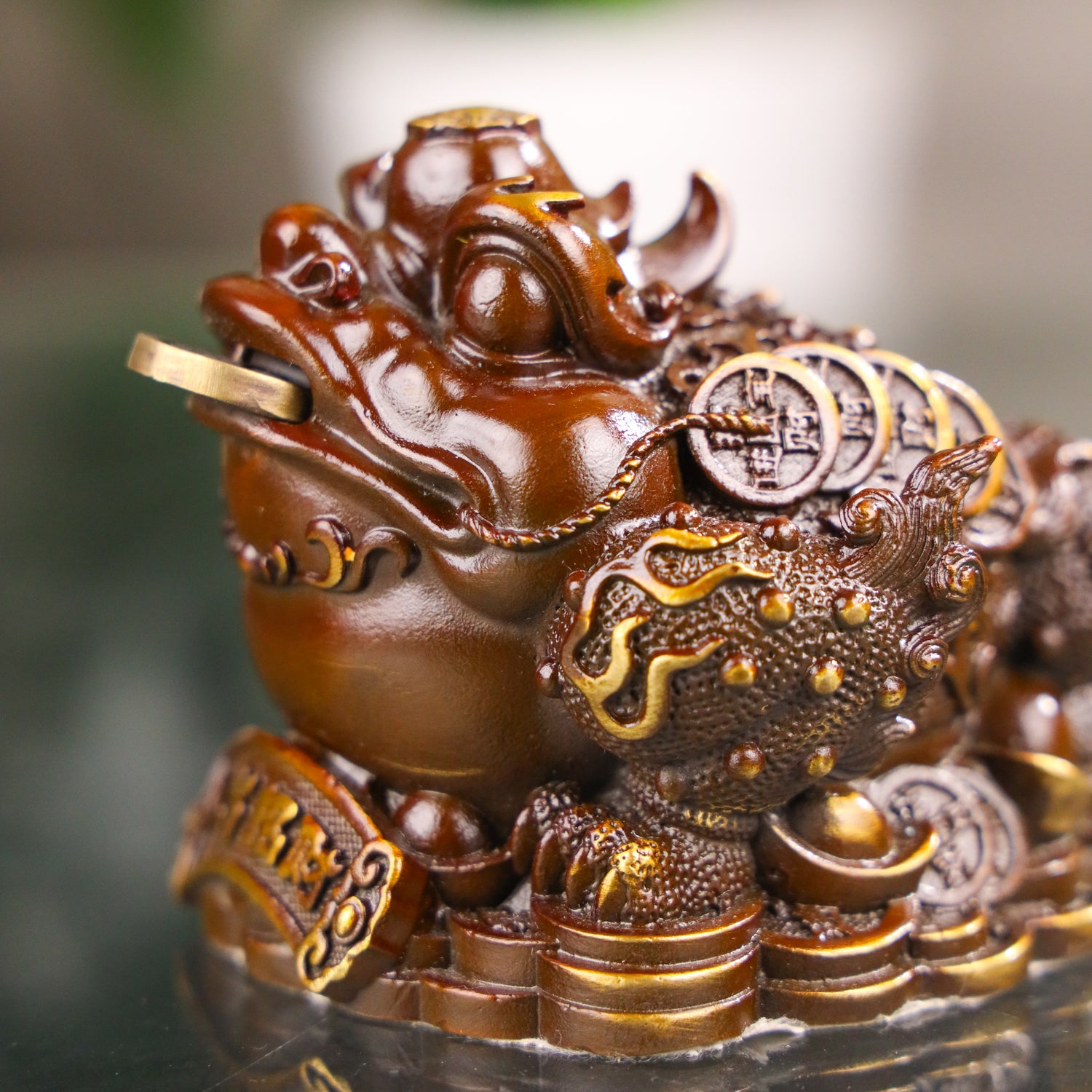 Wealth of the Earth - Brass Money Frog 11cm