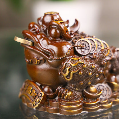 Wealth of the Earth - Brass Money Frog 11cm