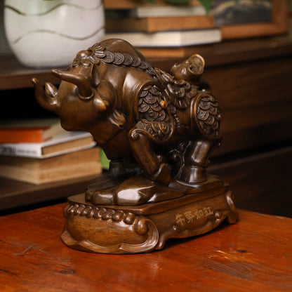 Wood Ox of Hard Work and Reward 27cm