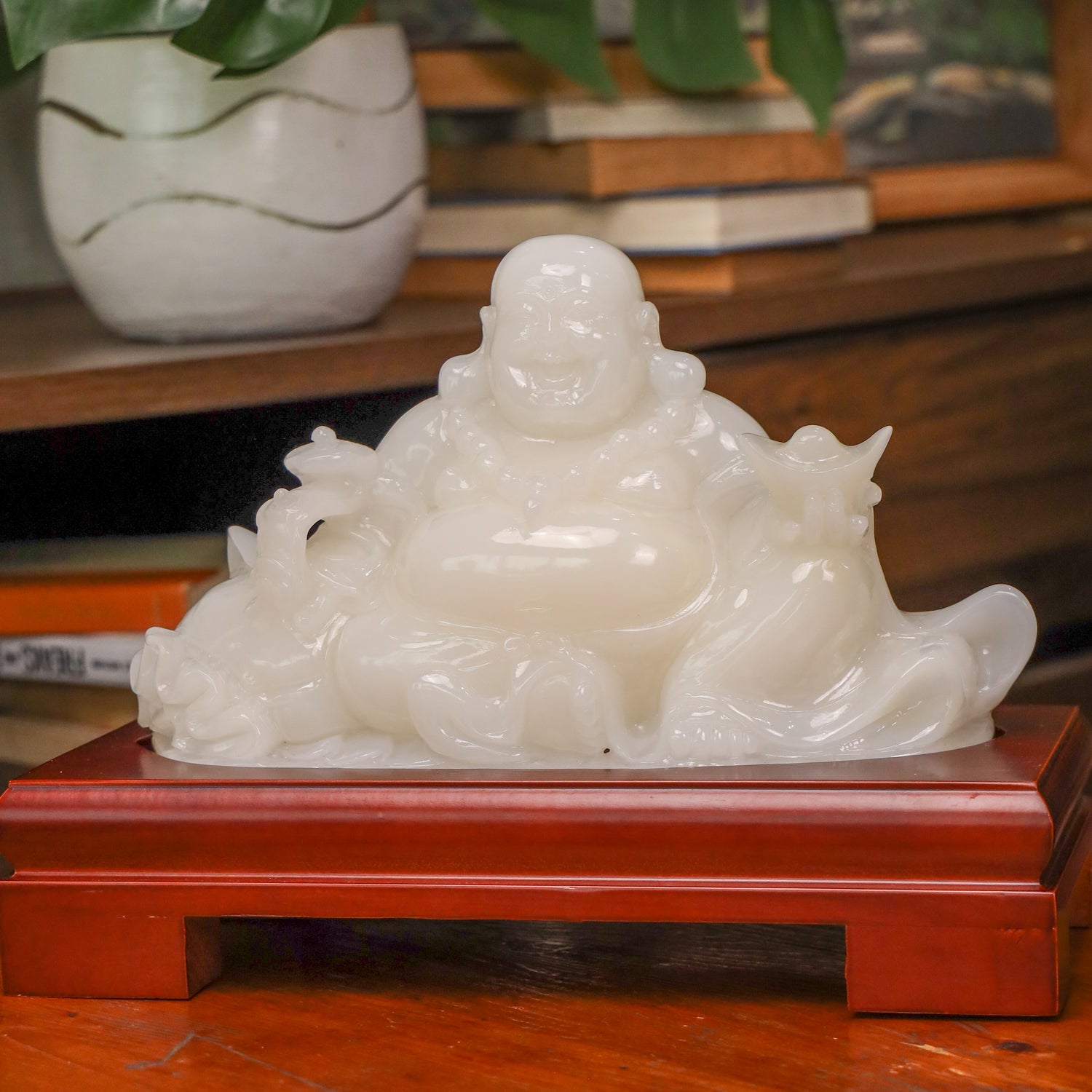 "Bring Endless Happiness" - Jade Laughing Buddha 33cm