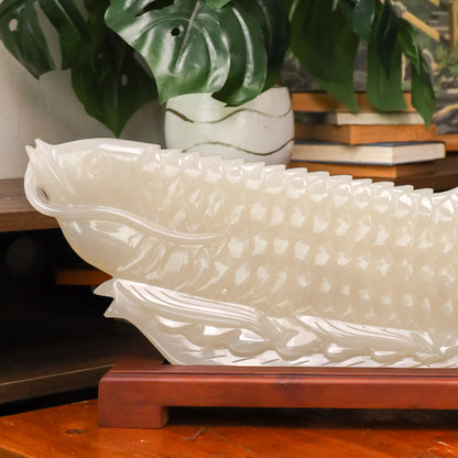 "Strengthen Business Luck" - Jade Arowana 62cm
