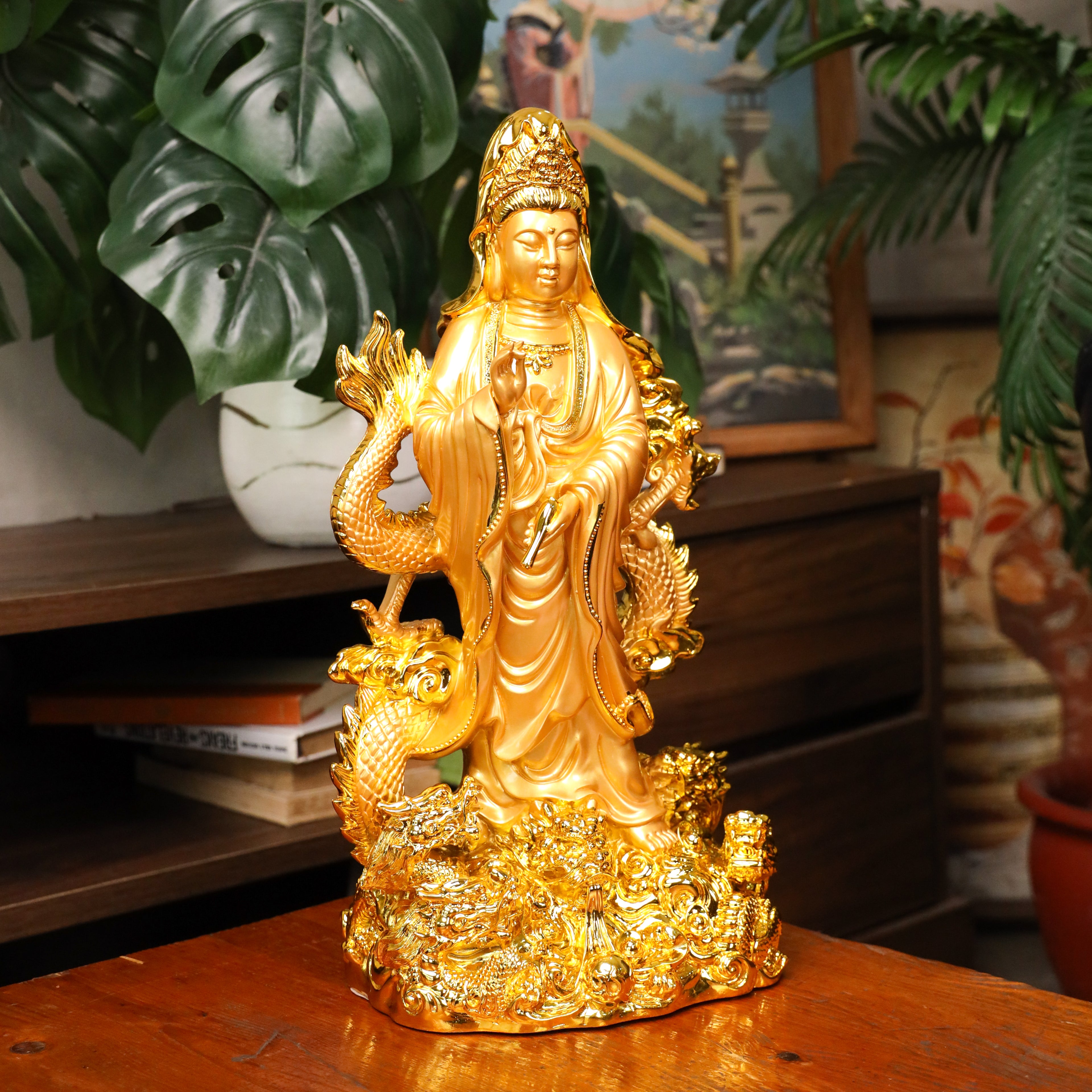 Empress of Protection Golden Guan Yin 44cm