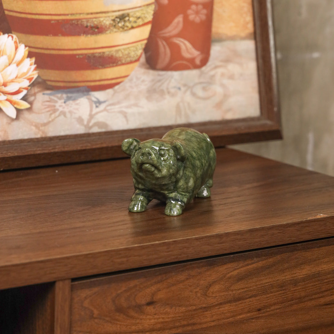 Jade Zodiac Pig for Abundant Blessings 16cm