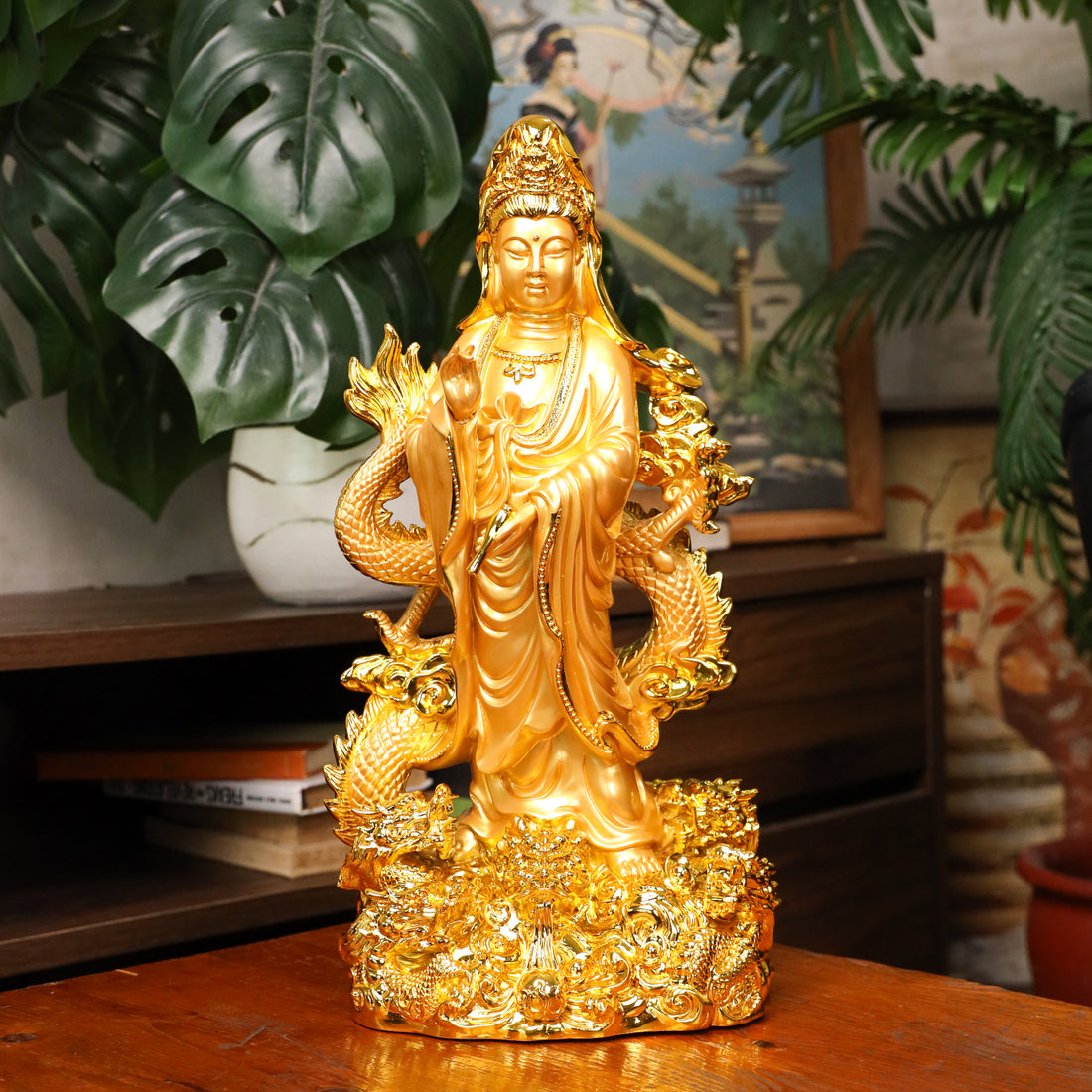 Empress of Protection Golden Guan Yin 44cm