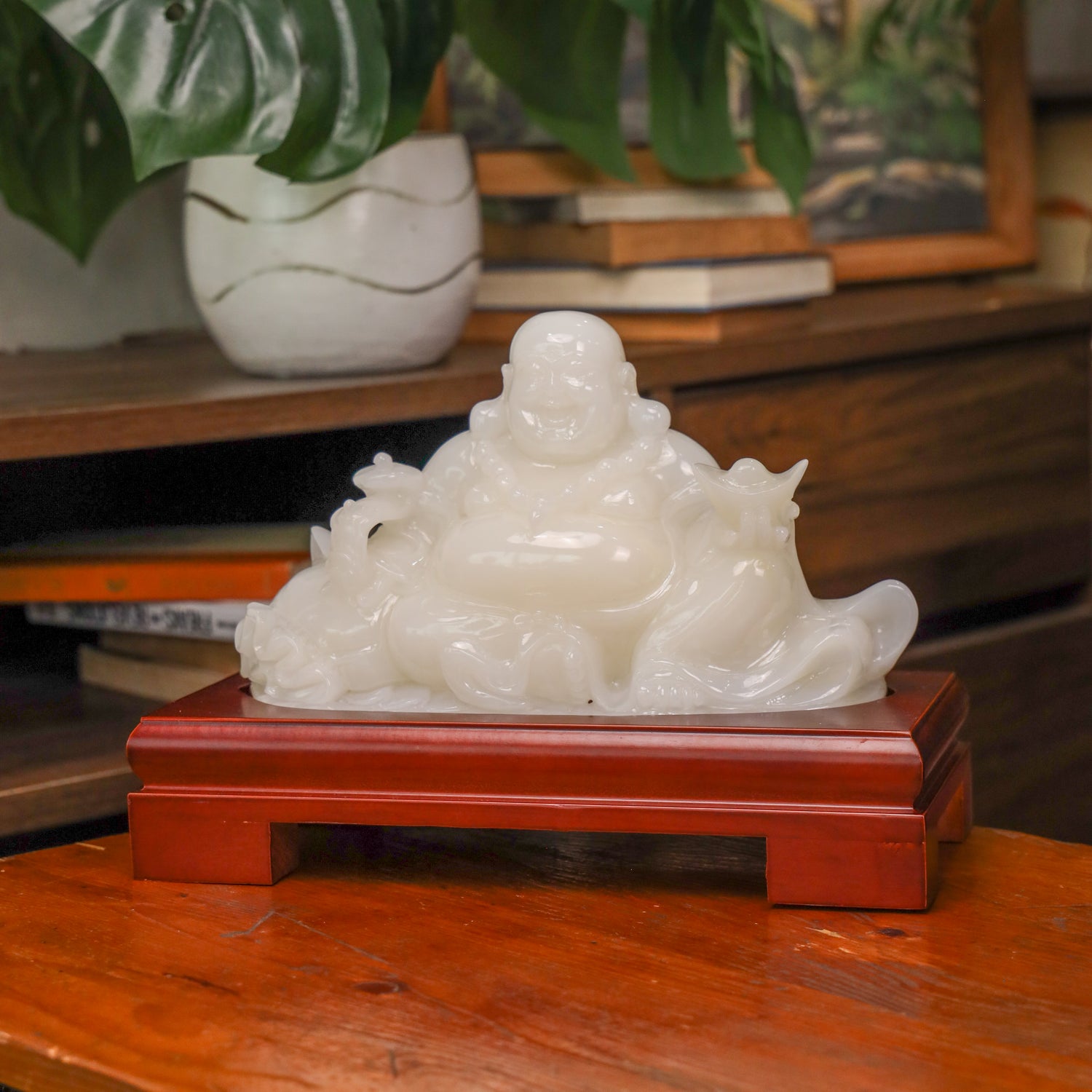 "Bring Endless Happiness" - Jade Laughing Buddha 33cm