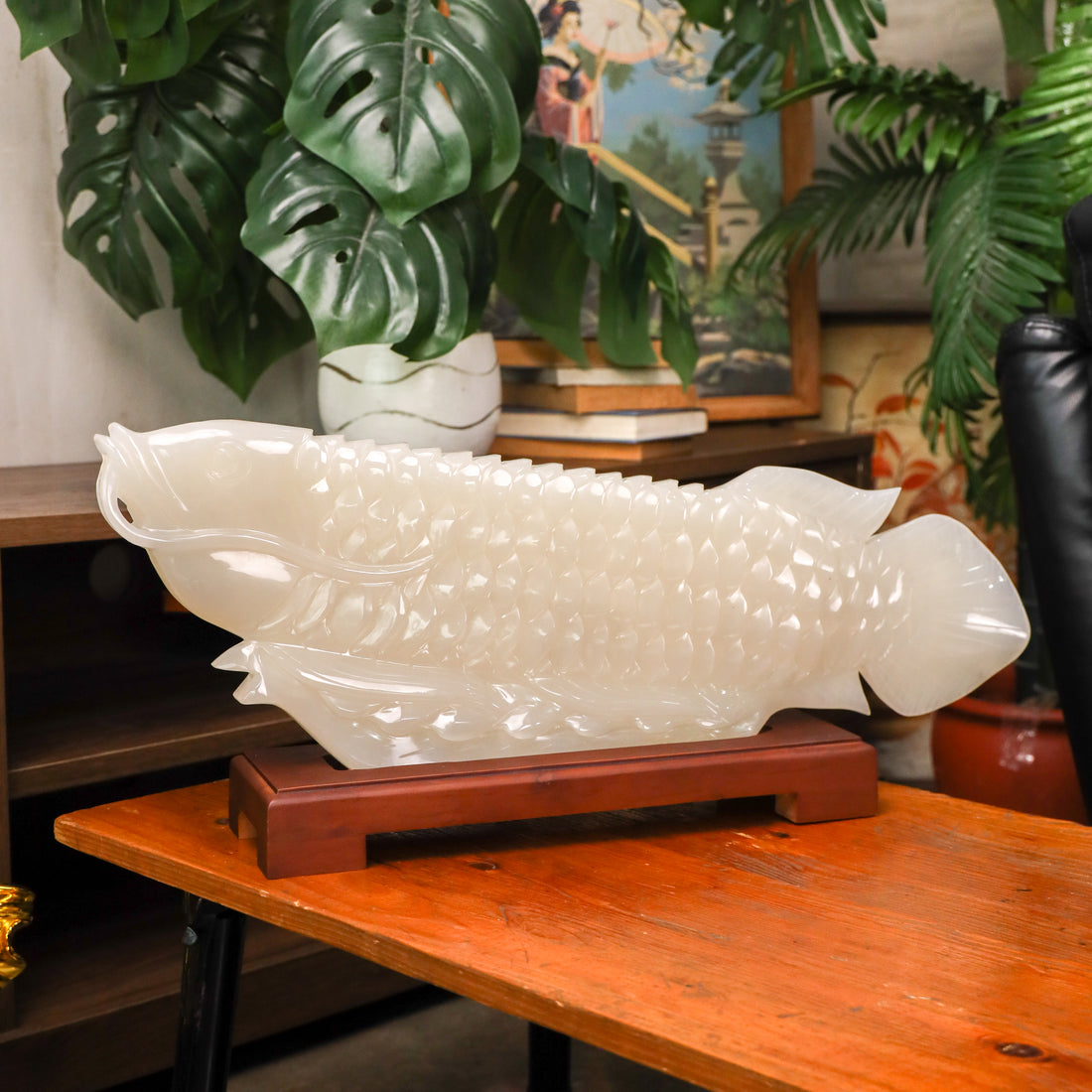 "Strengthen Business Luck" - Jade Arowana 62cm
