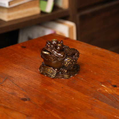 Wealth of the Earth - Brass Money Frog 11cm