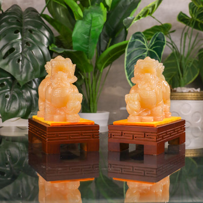 "Prevent Money Loss" - Jade Pi Yao Pair 20cm