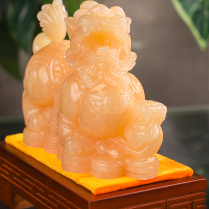 "Prevent Money Loss" - Jade Pi Yao Pair 20cm