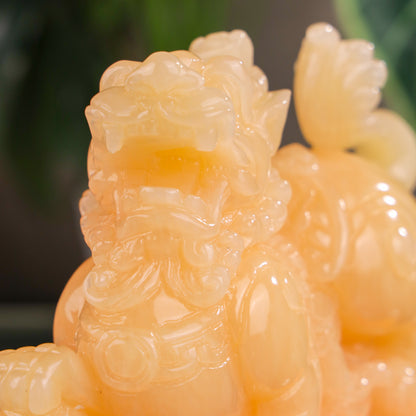 "Prevent Money Loss" - Jade Pi Yao Pair 20cm