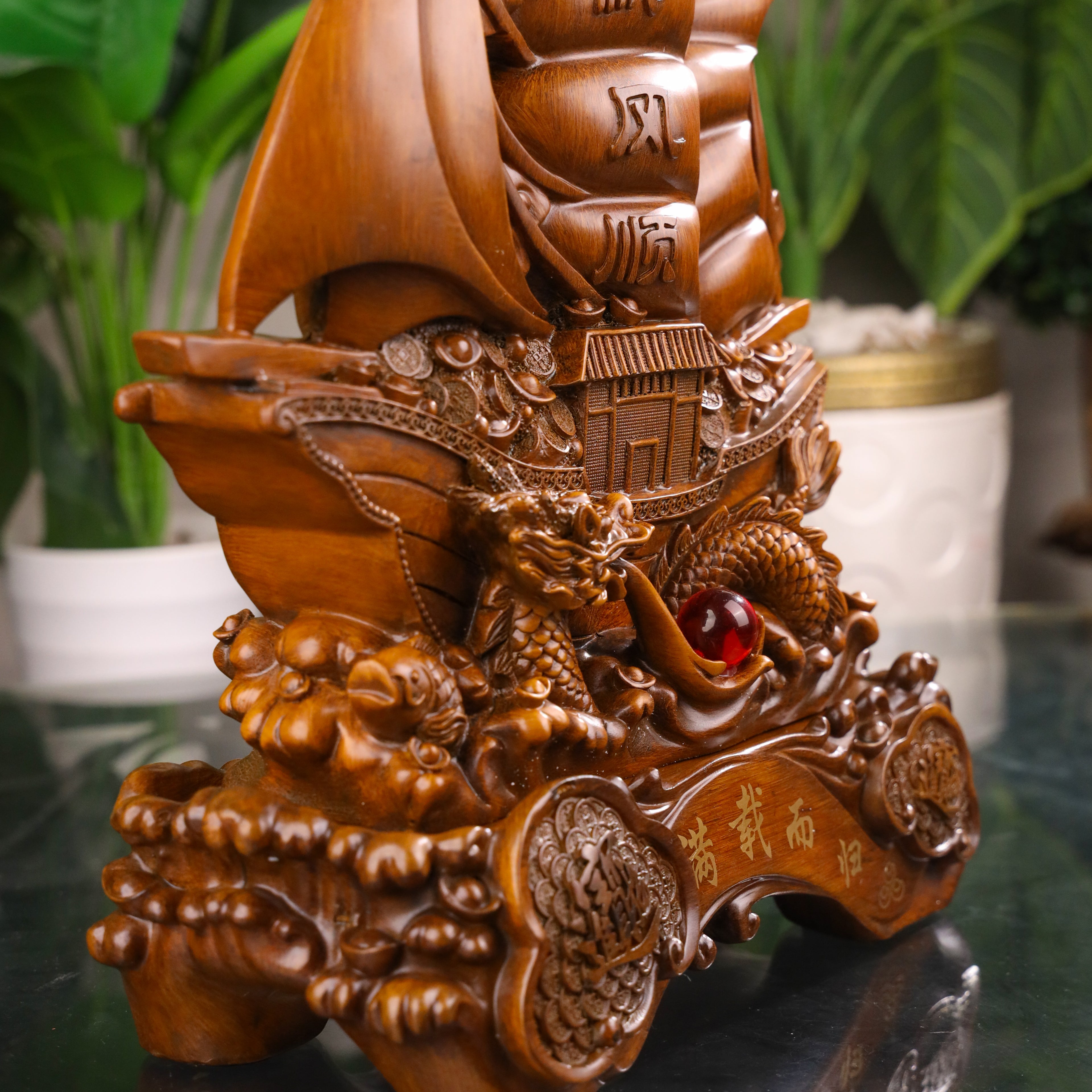 Wooden Ship of Boundless Prosperity 40cm