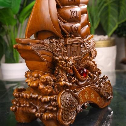 Wooden Ship of Boundless Prosperity 40cm