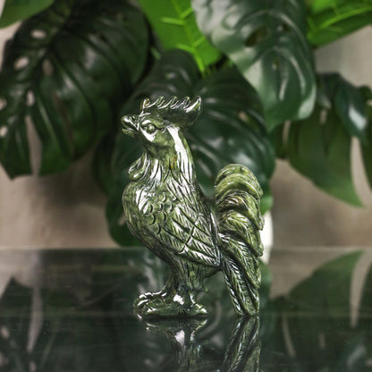 Jade Zodiac Rooster for Strong Diligence 17cm