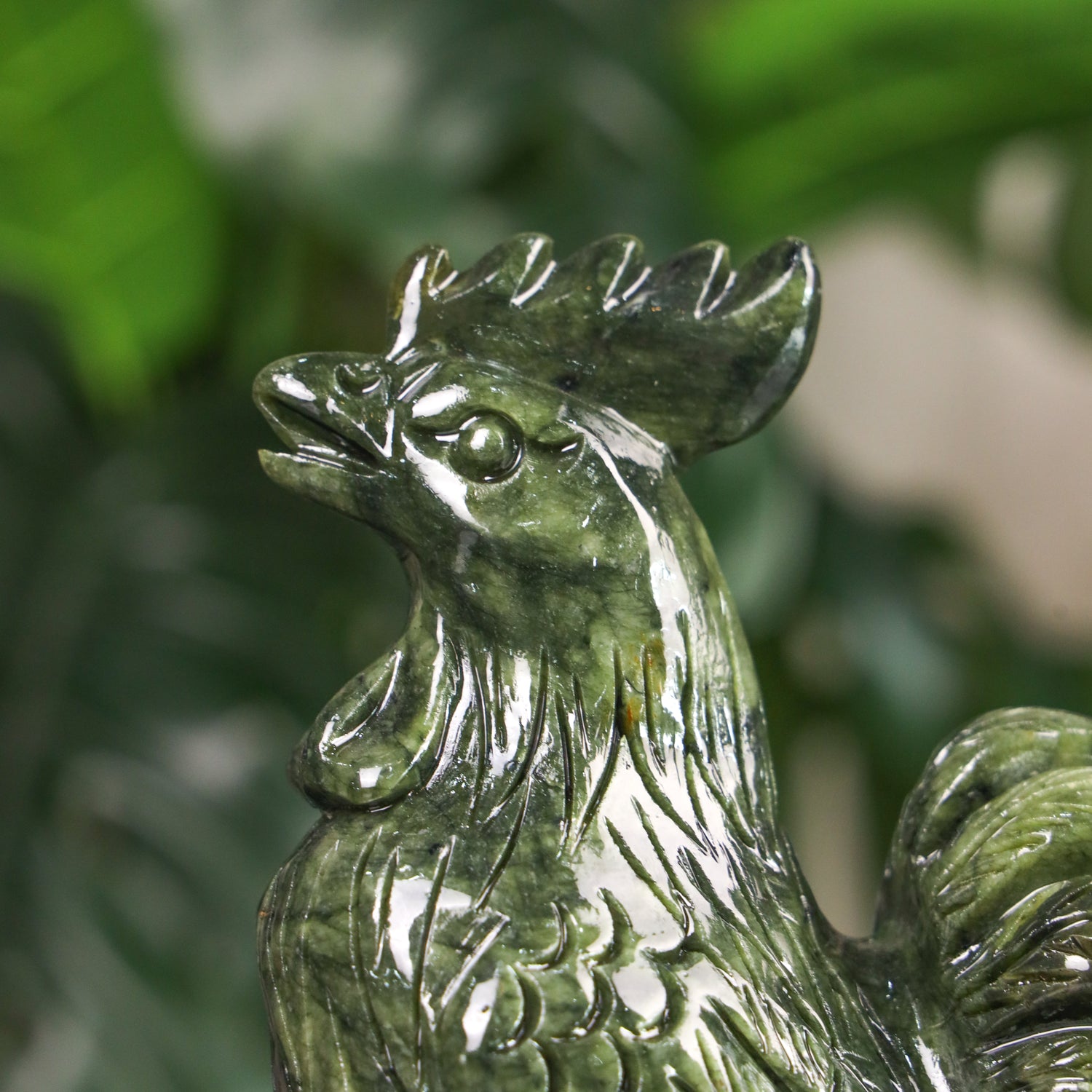Jade Zodiac Rooster for Strong Diligence 17cm