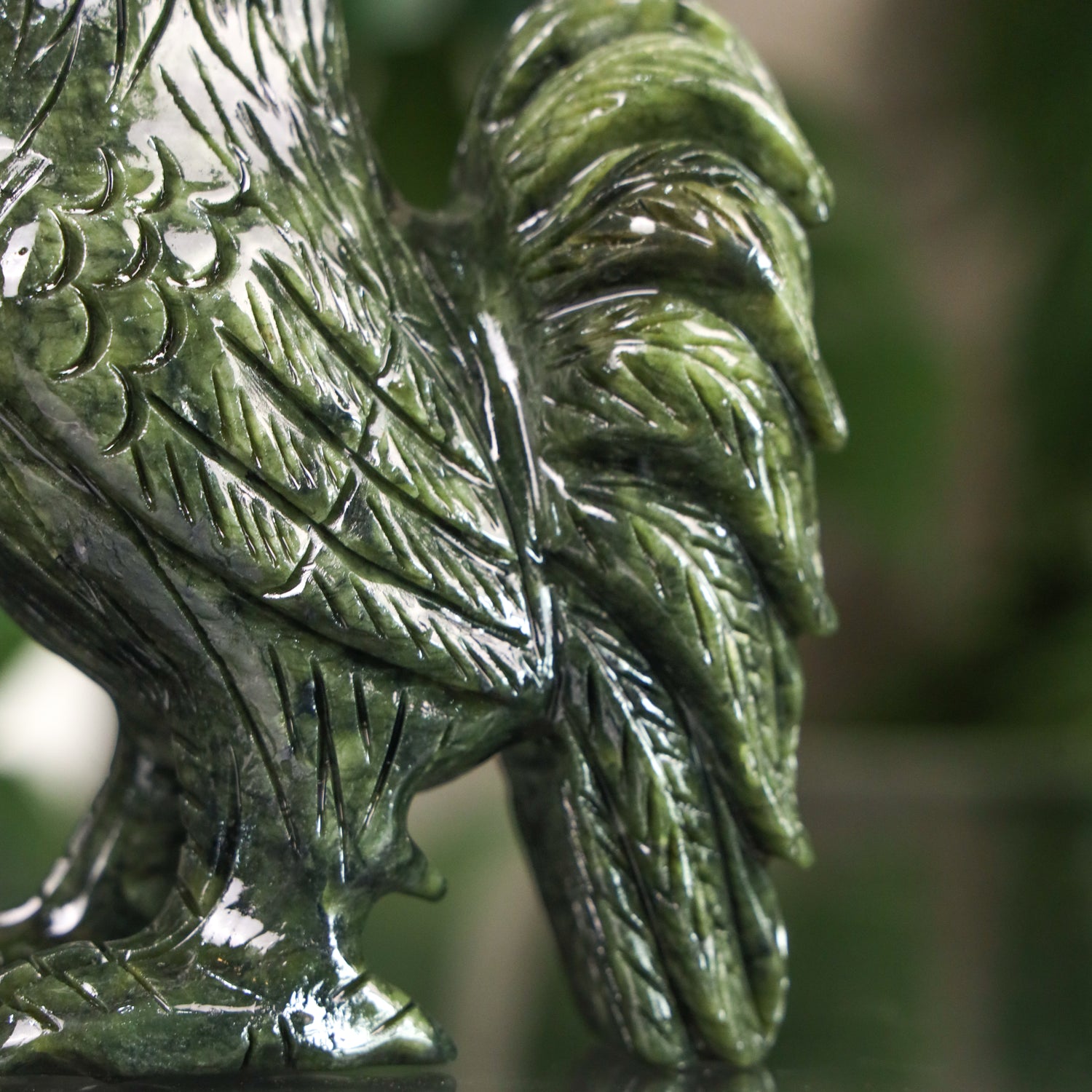 Jade Zodiac Rooster for Strong Diligence 17cm