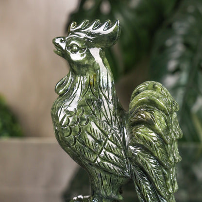 Jade Zodiac Rooster for Strong Diligence 17cm