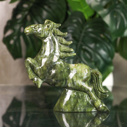 Jade Zodiac Horse for Determined Success 19cm
