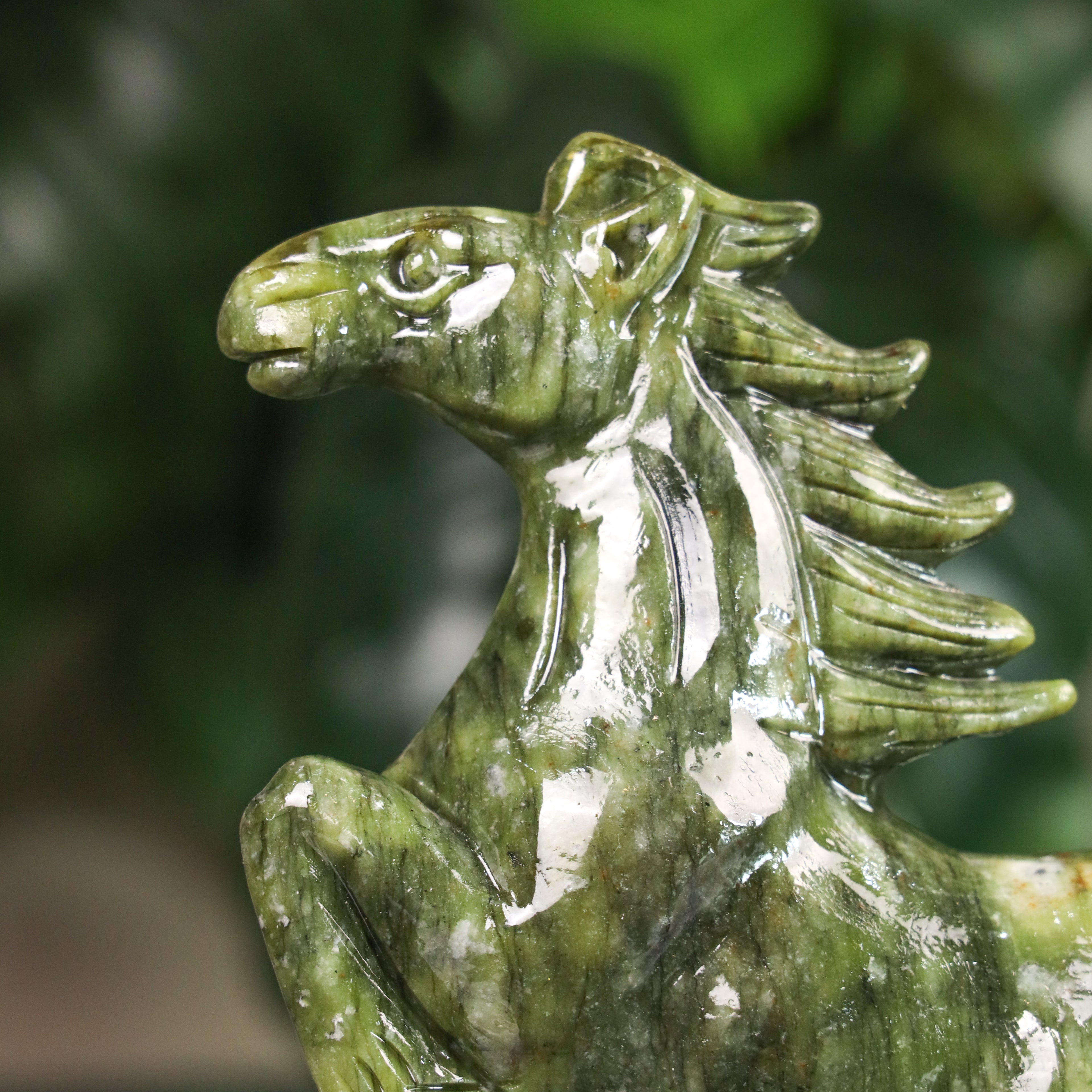 Jade Zodiac Horse for Determined Success 19cm