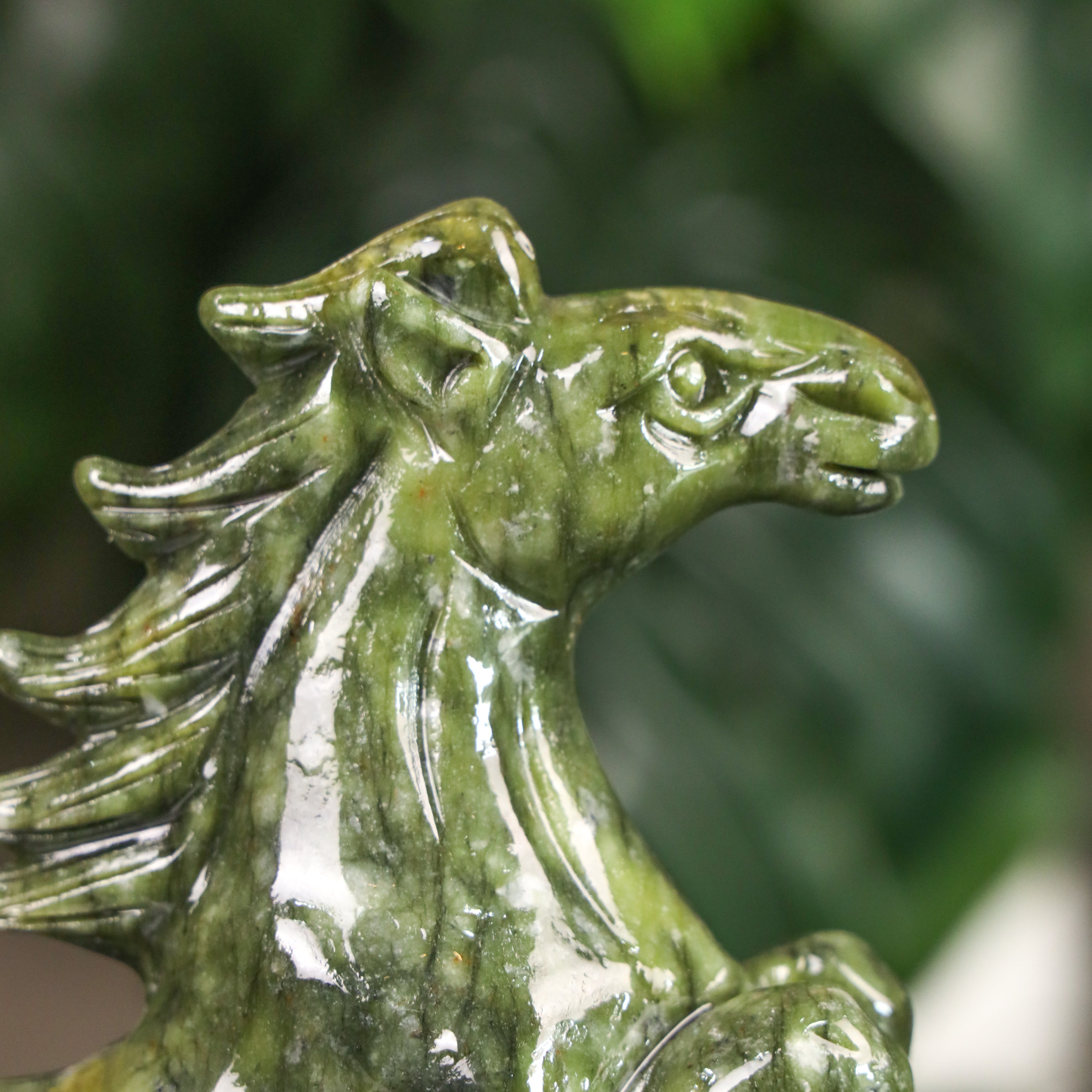 Jade Zodiac Horse for Determined Success 19cm