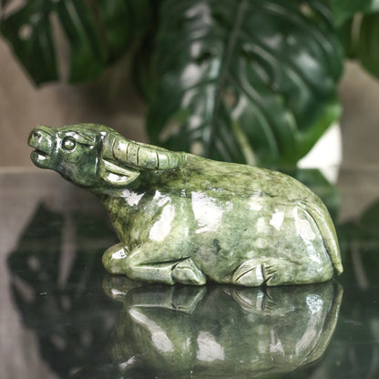 Jade Zodiac Ox for Reliable Progress 18cm