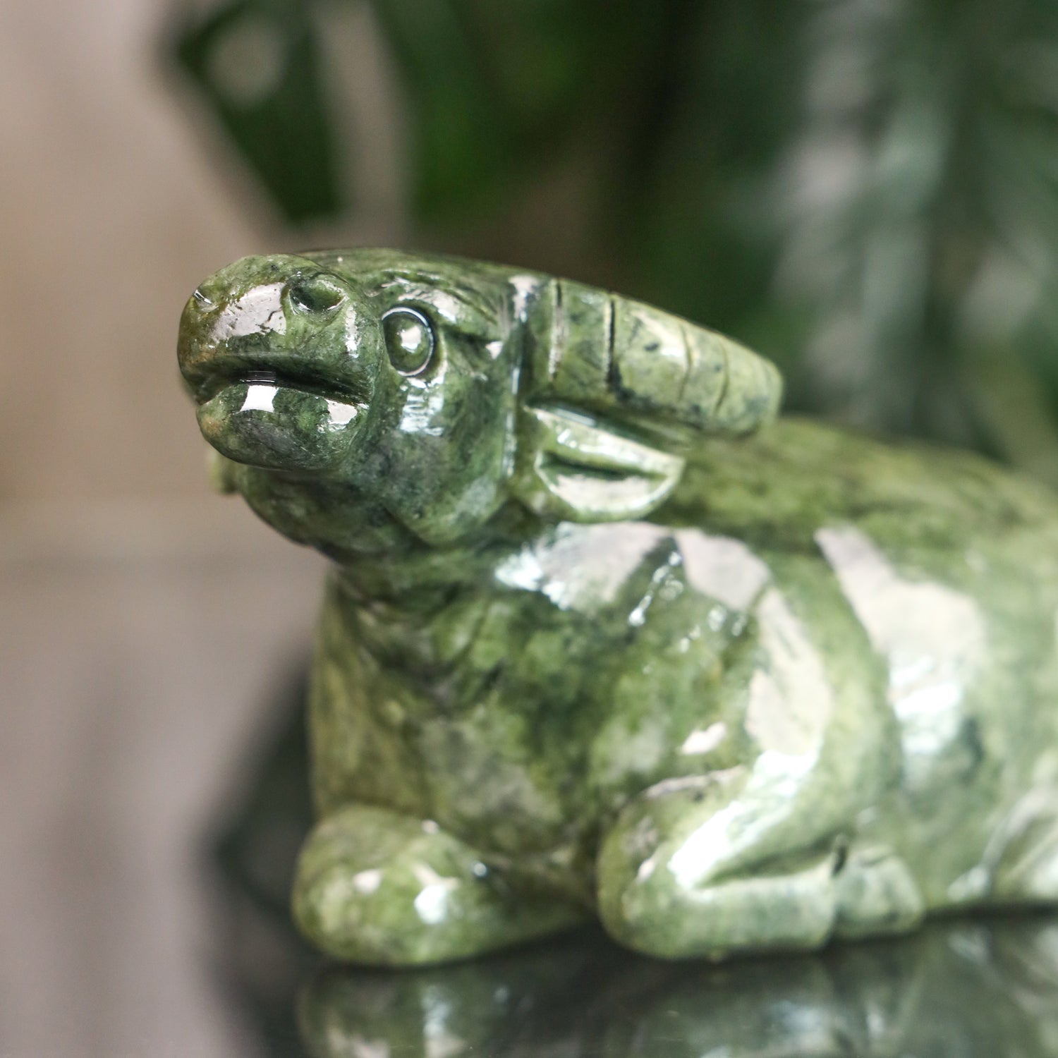 Jade Zodiac Ox for Reliable Progress 18cm