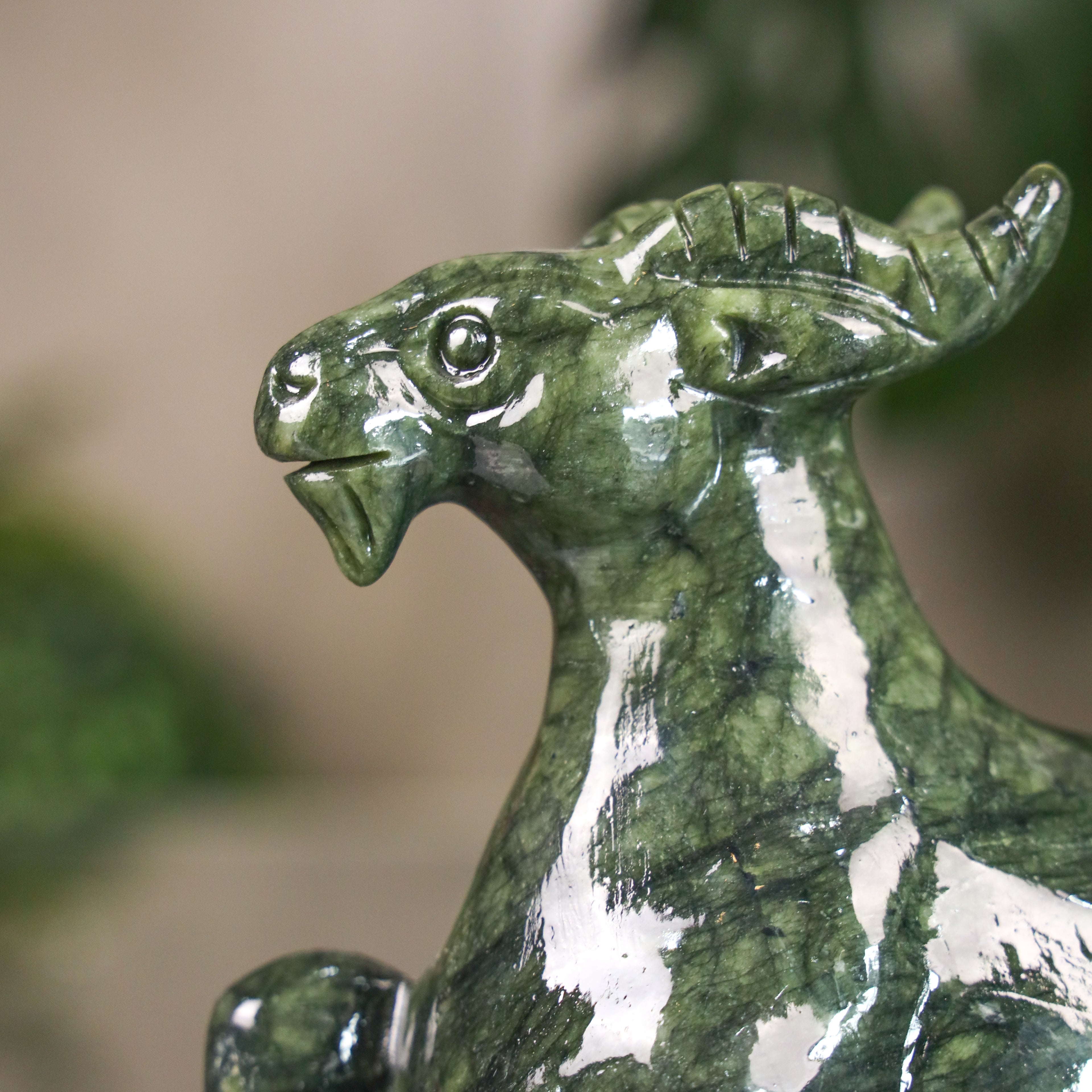 Jade Zodiac Goat for Peaceful Work 15cm
