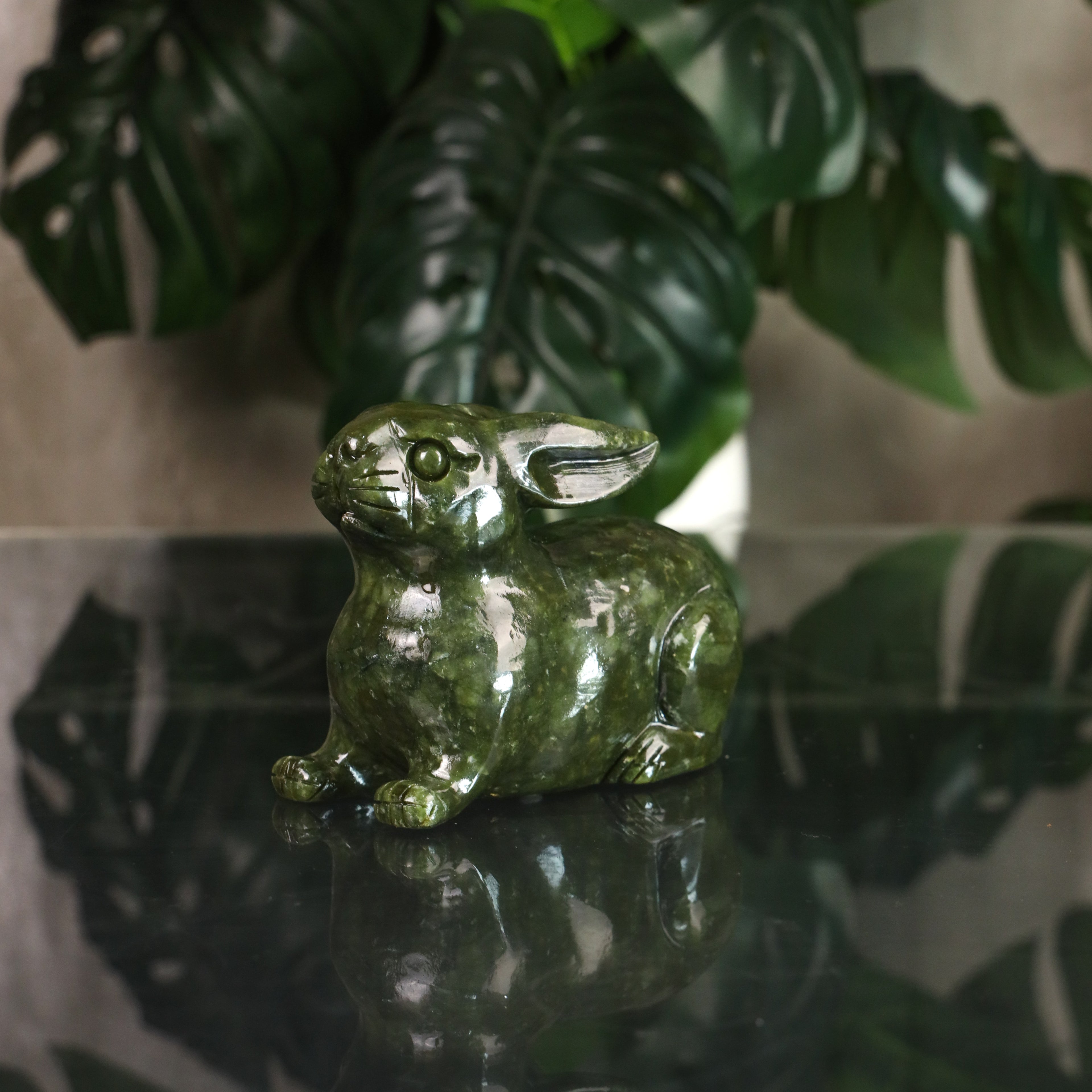 Jade Zodiac Rabbit for Helpful Kindness 14cm