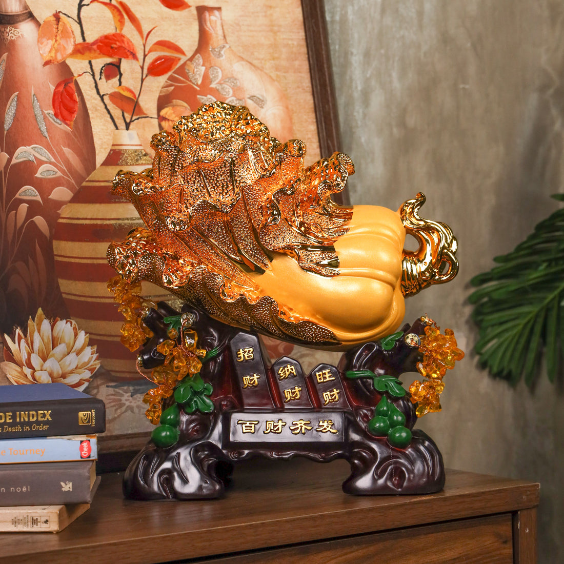 Golden Wealth Cabbage for Money Attraction 38cm