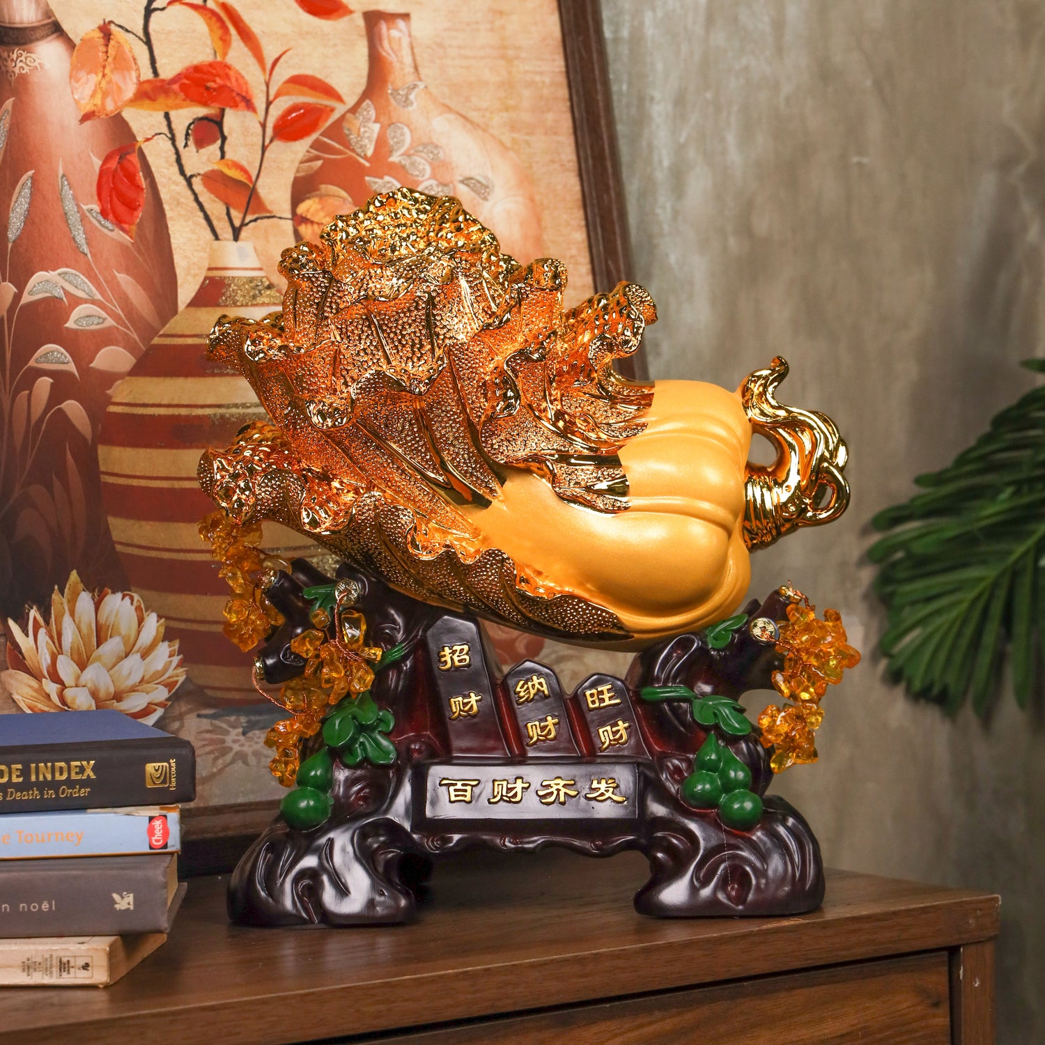 Golden Wealth Cabbage for Money Attraction 38cm