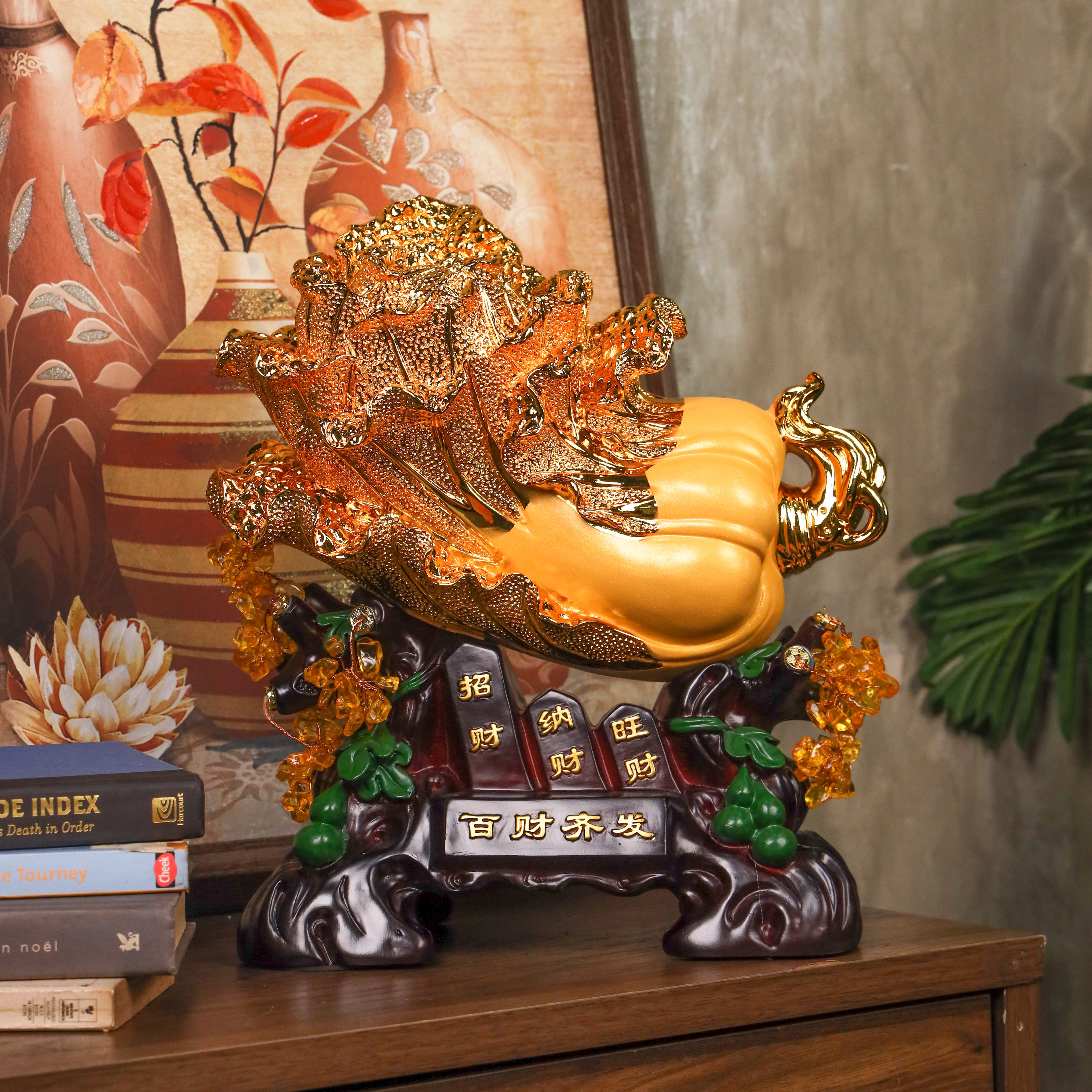 Golden Wealth Cabbage for Money Attraction 38cm