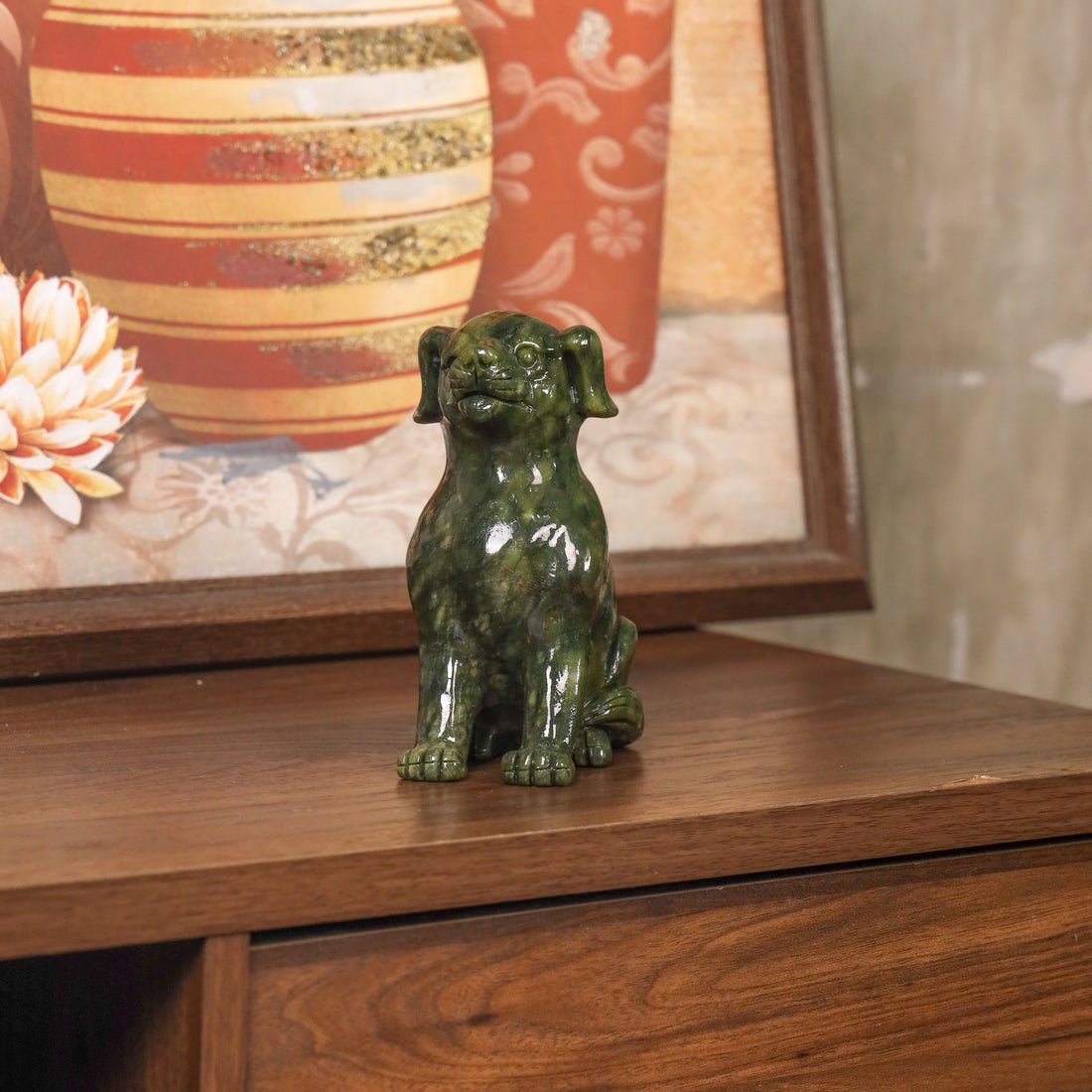 Jade Zodiac Dog for Loyal Protection 16cm