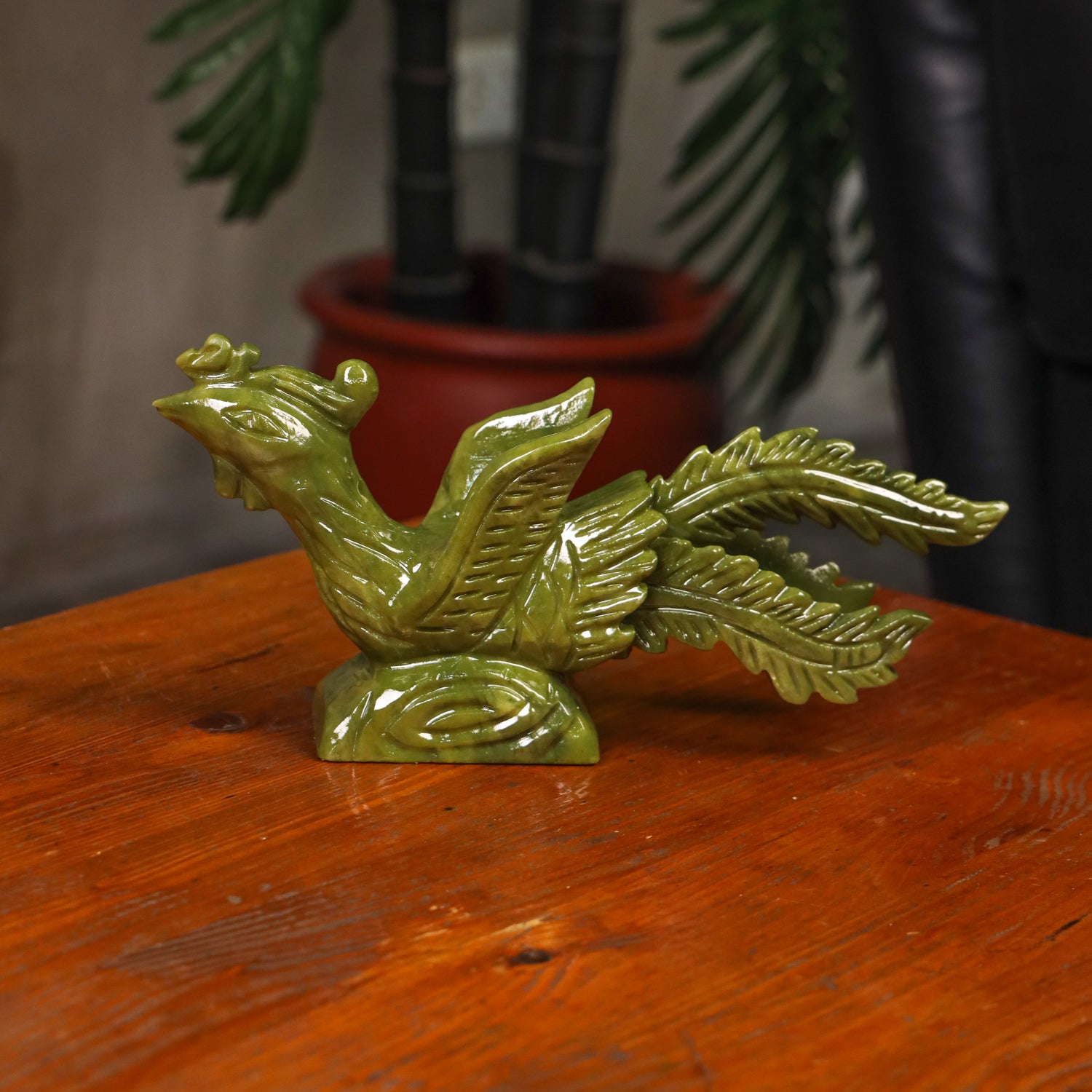 Jade Phoenix of Rising Grace 25cm