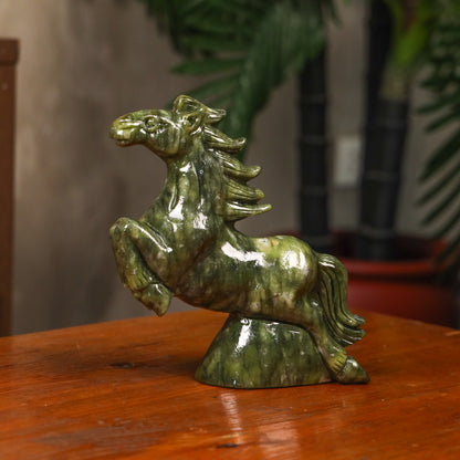 Jade Zodiac Horse for Determined Success 19cm