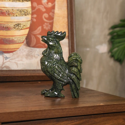 Jade Zodiac Rooster for Strong Diligence 17cm