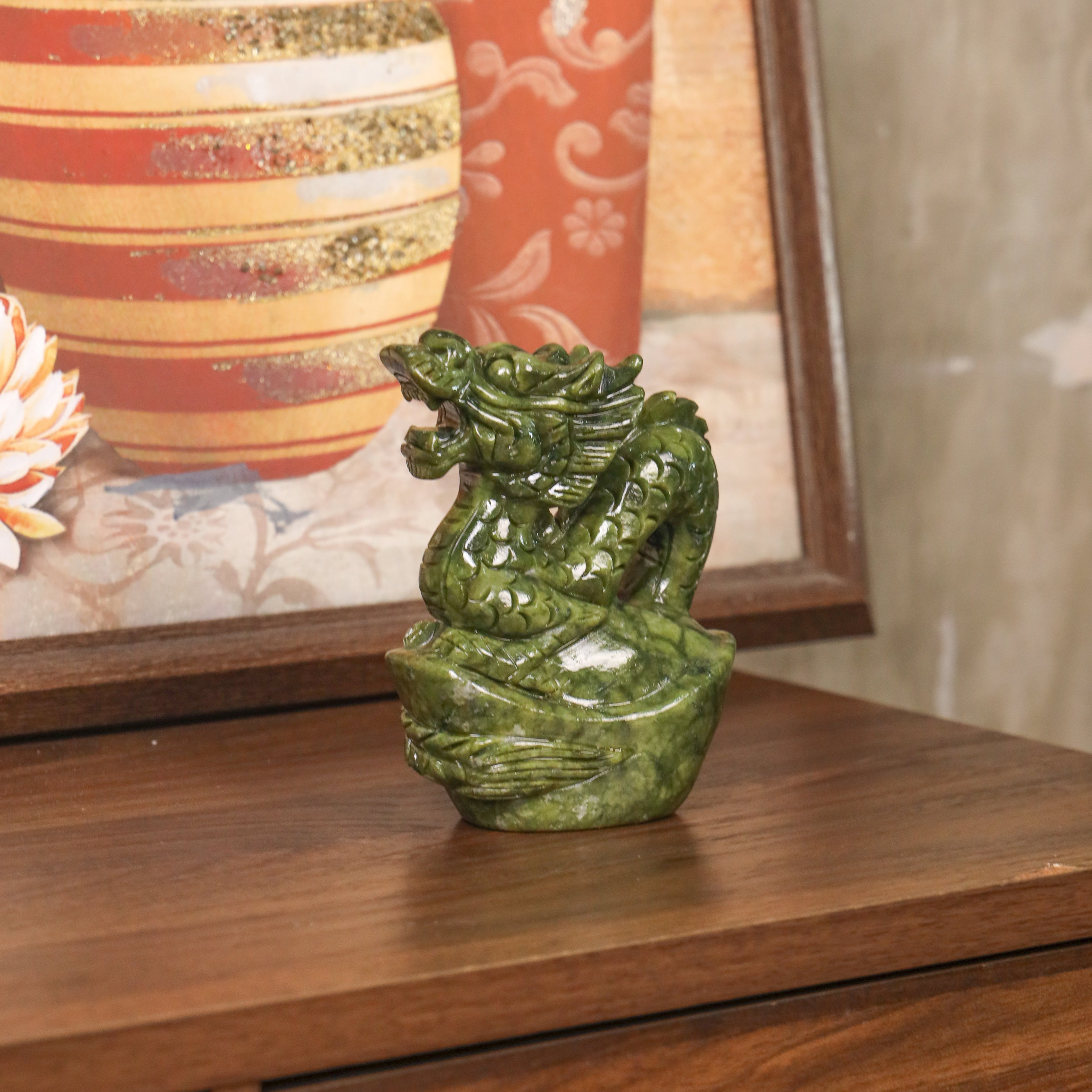 Jade Zodiac Dragon for Majestic Power 17cm