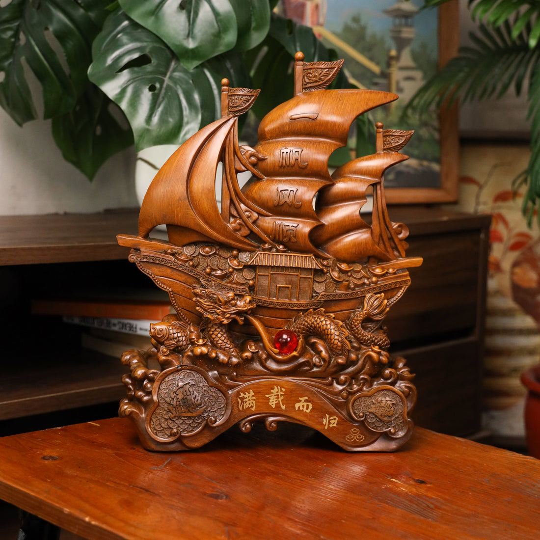 Wooden Ship of Boundless Prosperity 40cm