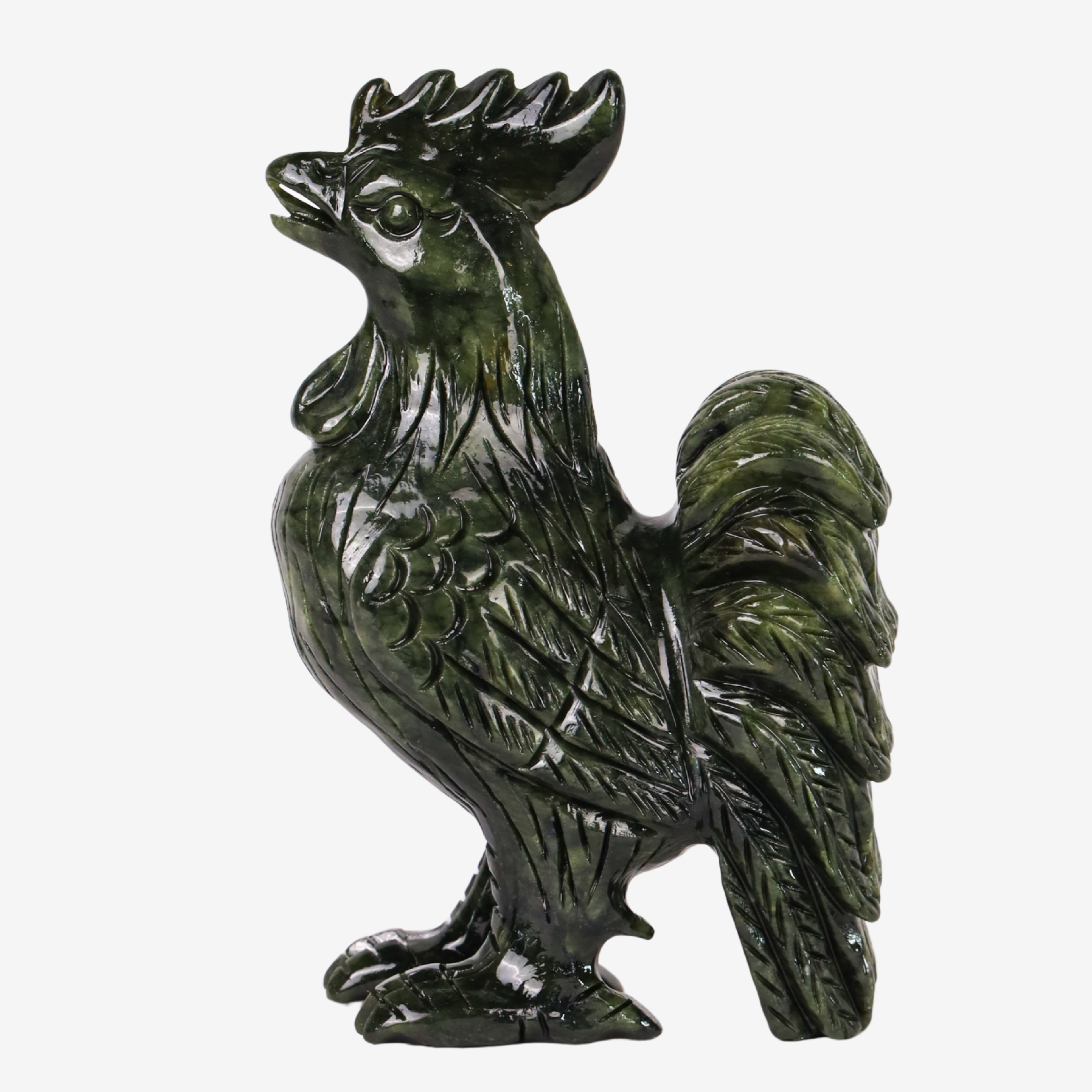 Jade Zodiac Rooster for Strong Diligence 17cm