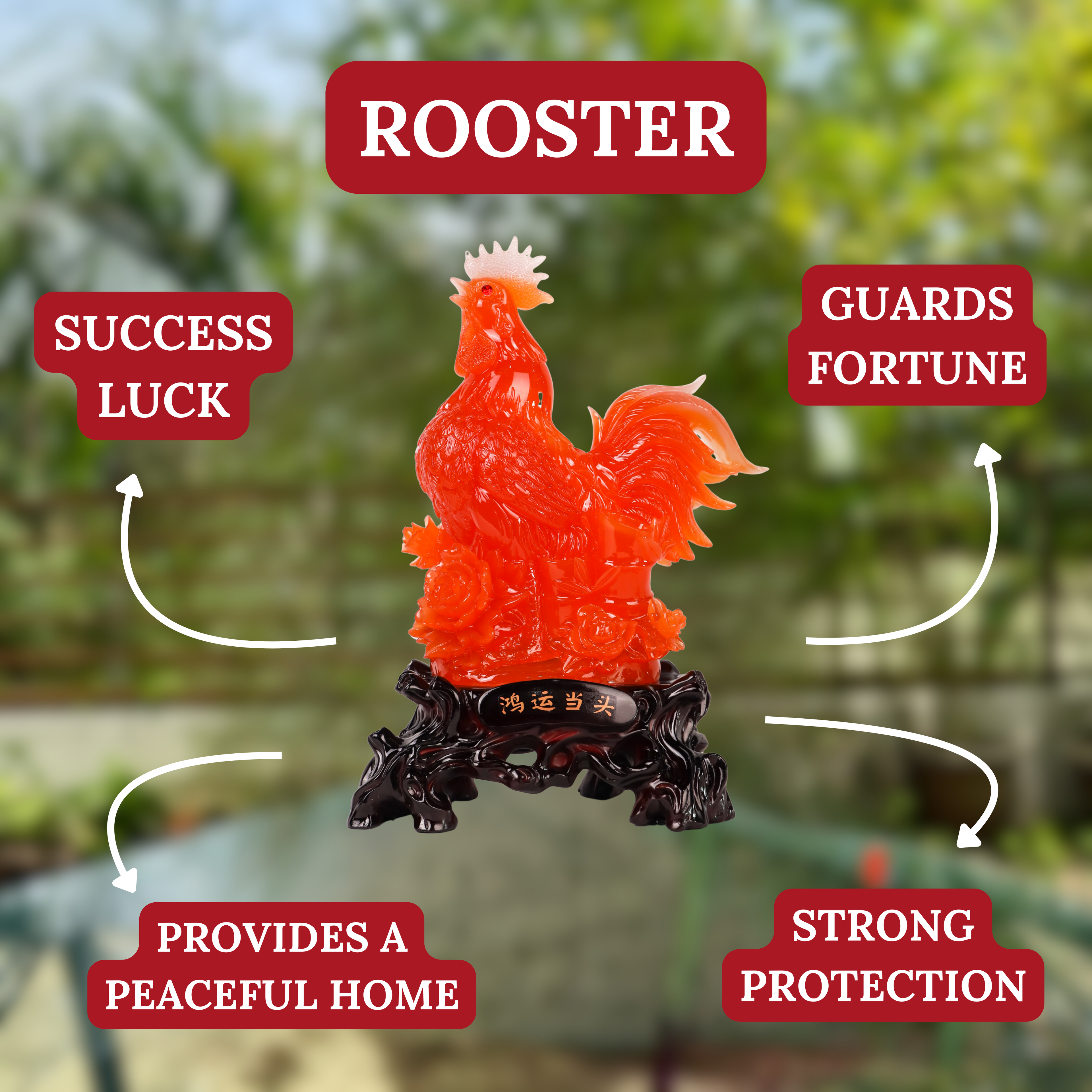 Red Rooster of Success and Protection 42cm