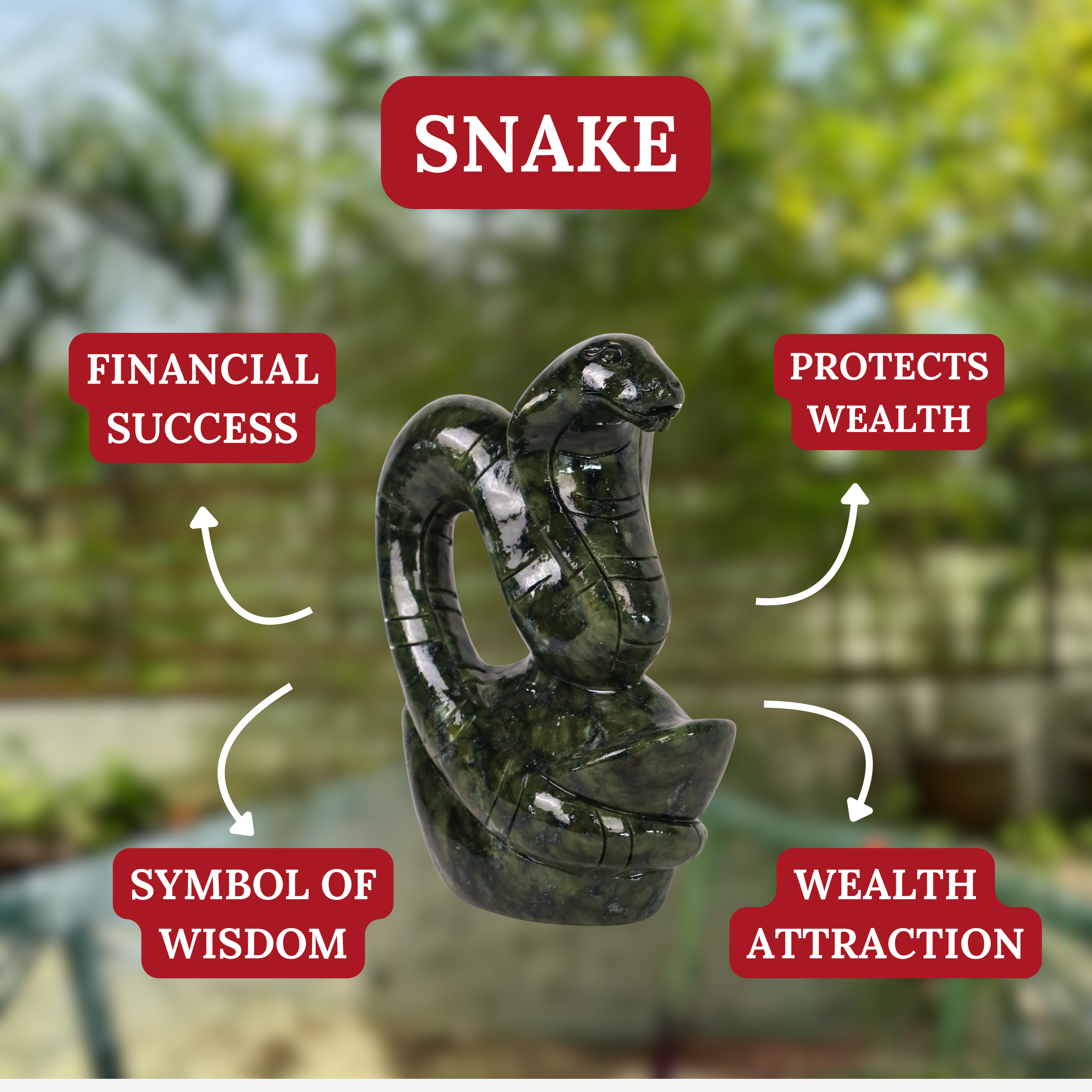 Jade Zodiac Snake for Strategic Wisdom 17cm