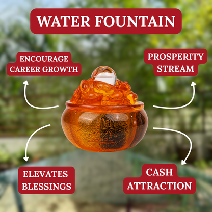 Radiant Orange Water Fountain of Riches 17cm