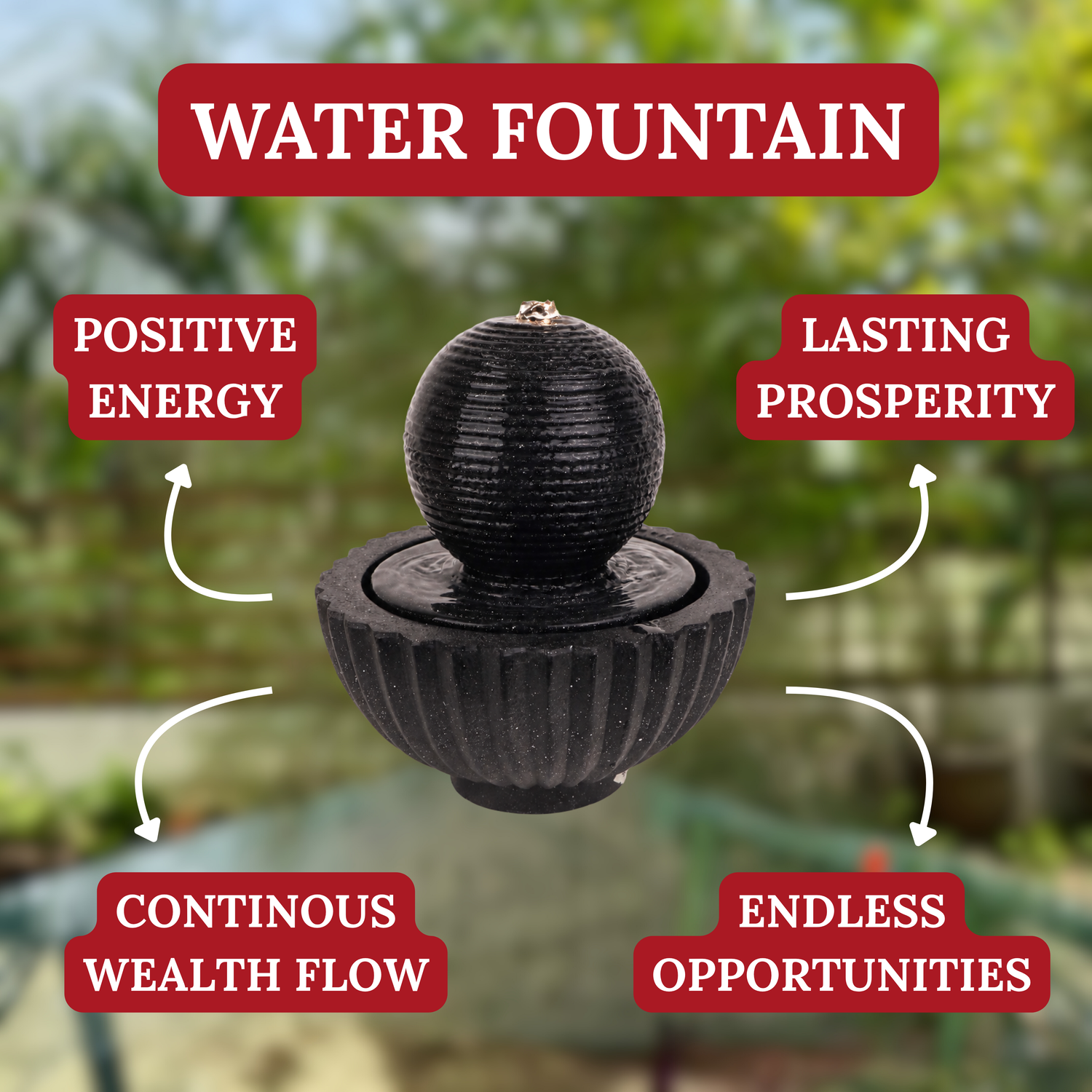 Sphere of Infinite Fortune Fountain 32cm