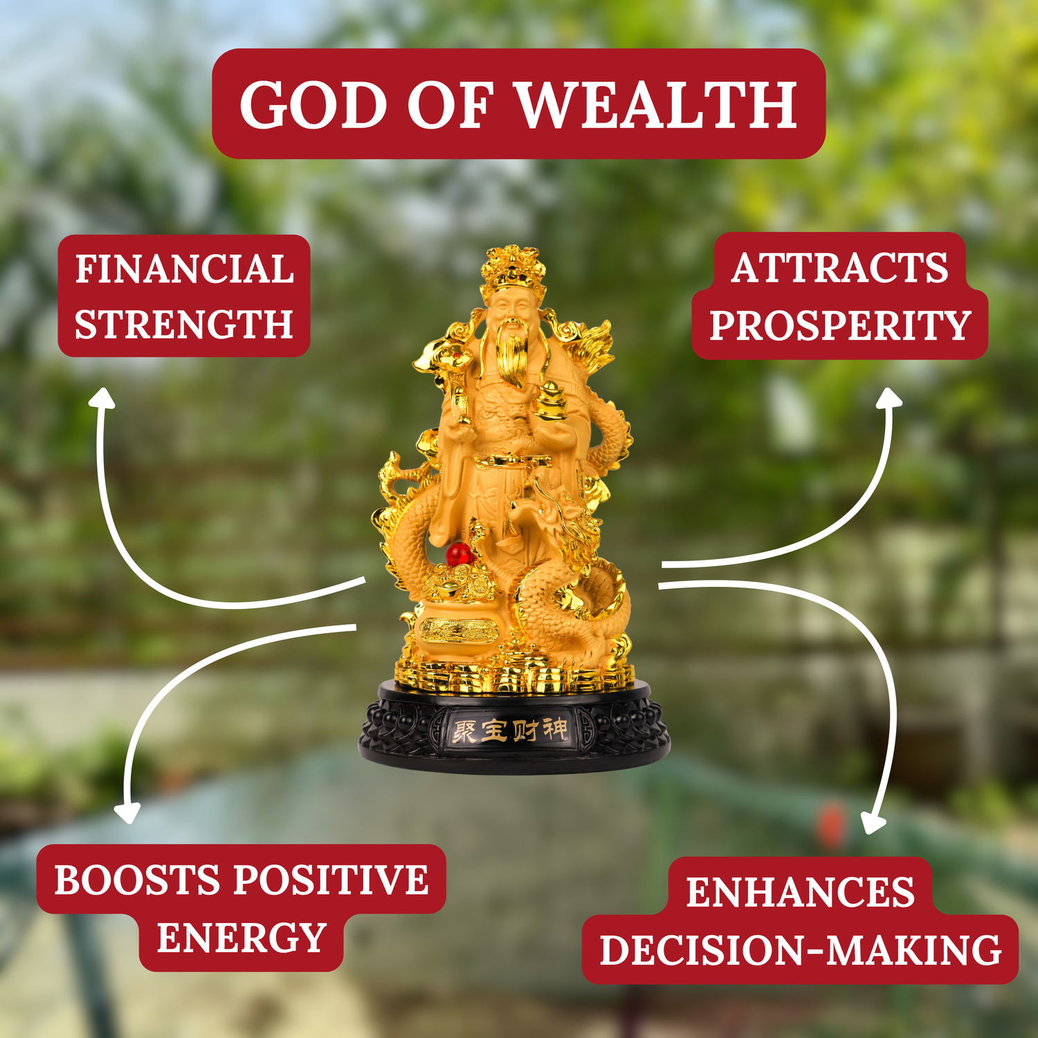 Dominant Power God of Wealth &amp; Dragon 29cm